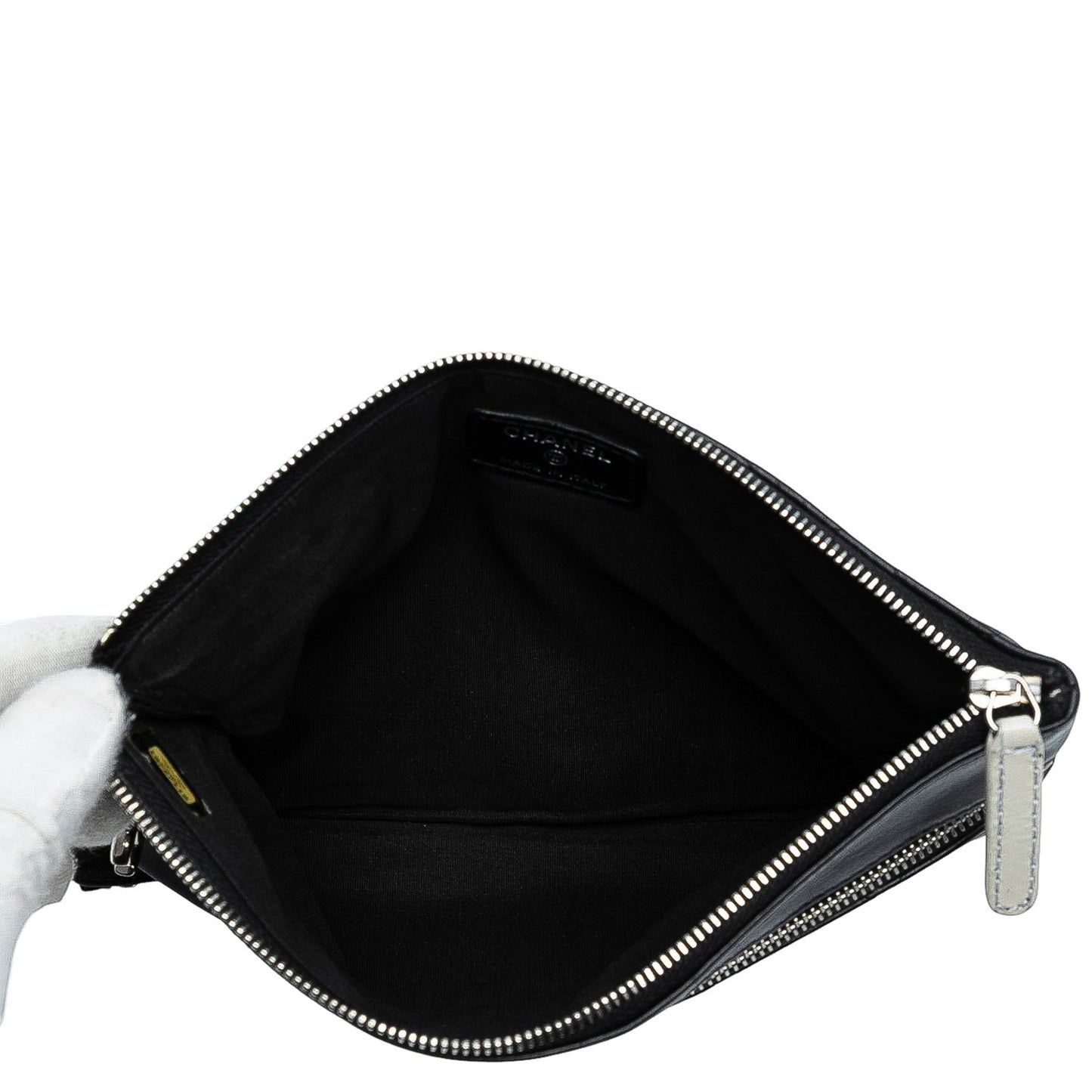 Chanel CC Quilted Lambskin Multi Zip Clutch