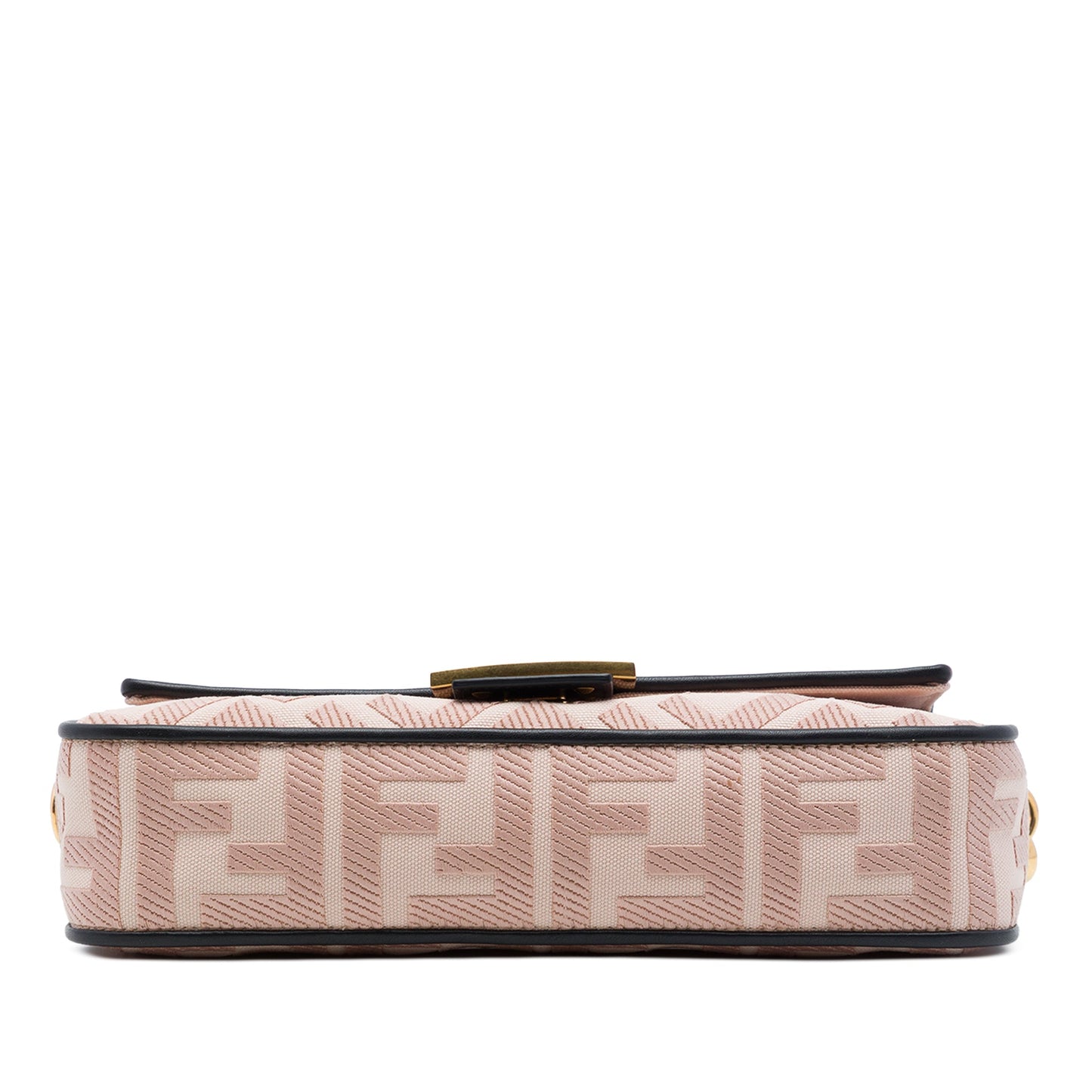 Fendi Zucca Embroidered Canvas Baguette Satchel