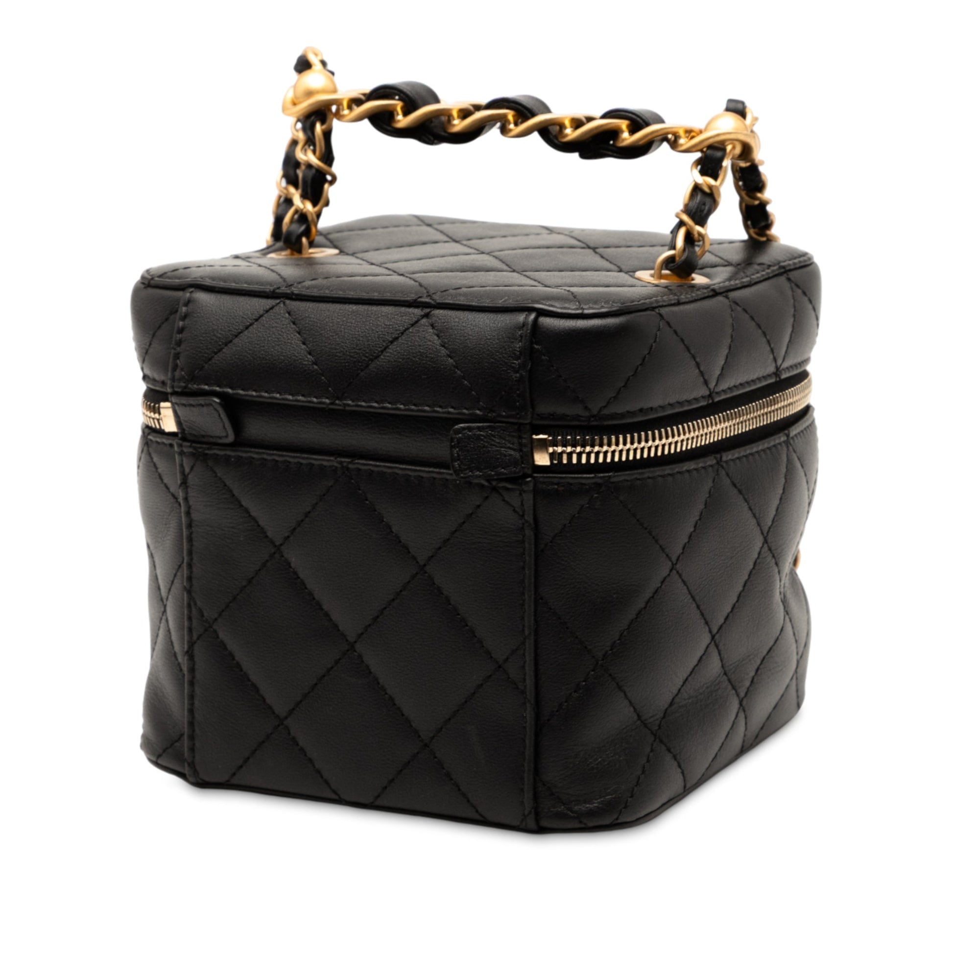 Chanel CC Quilted Calfskin Vanity Case with Chain
