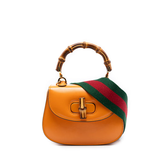 Gucci Mini Calfskin Web 1947 Bamboo Top Handle Bag