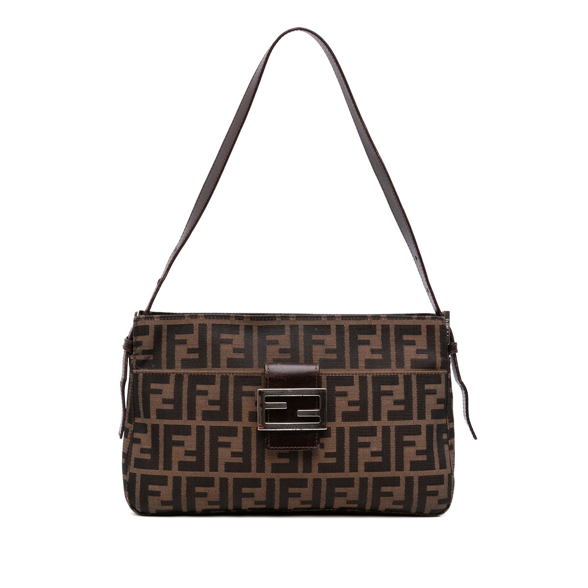 Fendi Zucca Canvas Shoulder Bag — Brown
