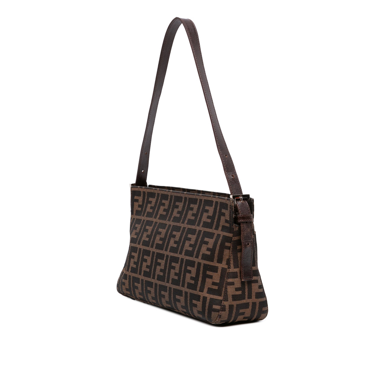 Fendi Zucca Canvas Shoulder Bag — Brown