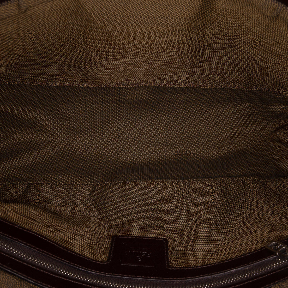 Fendi Zucca Canvas Shoulder Bag — Brown