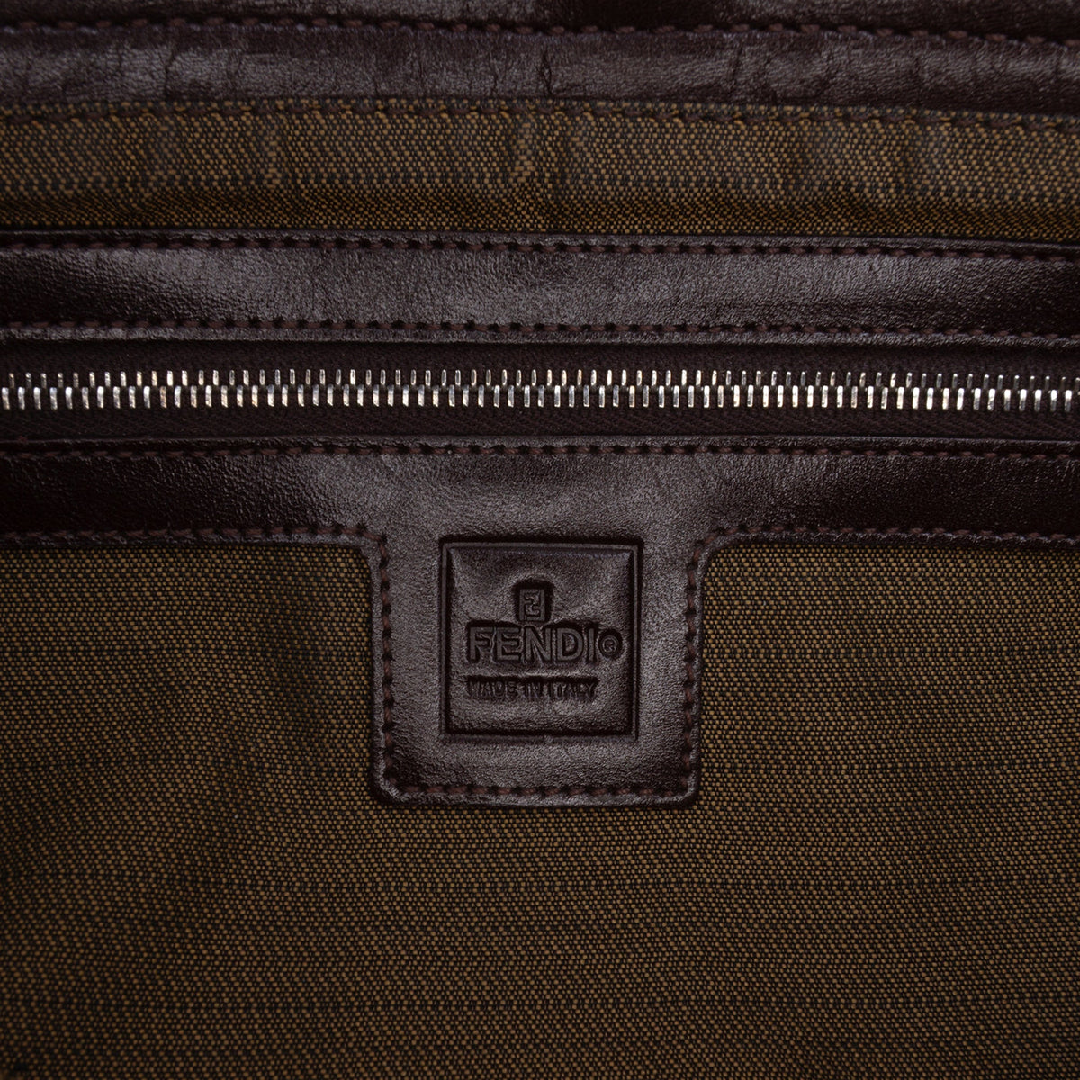 Fendi Zucca Canvas Shoulder Bag — Brown