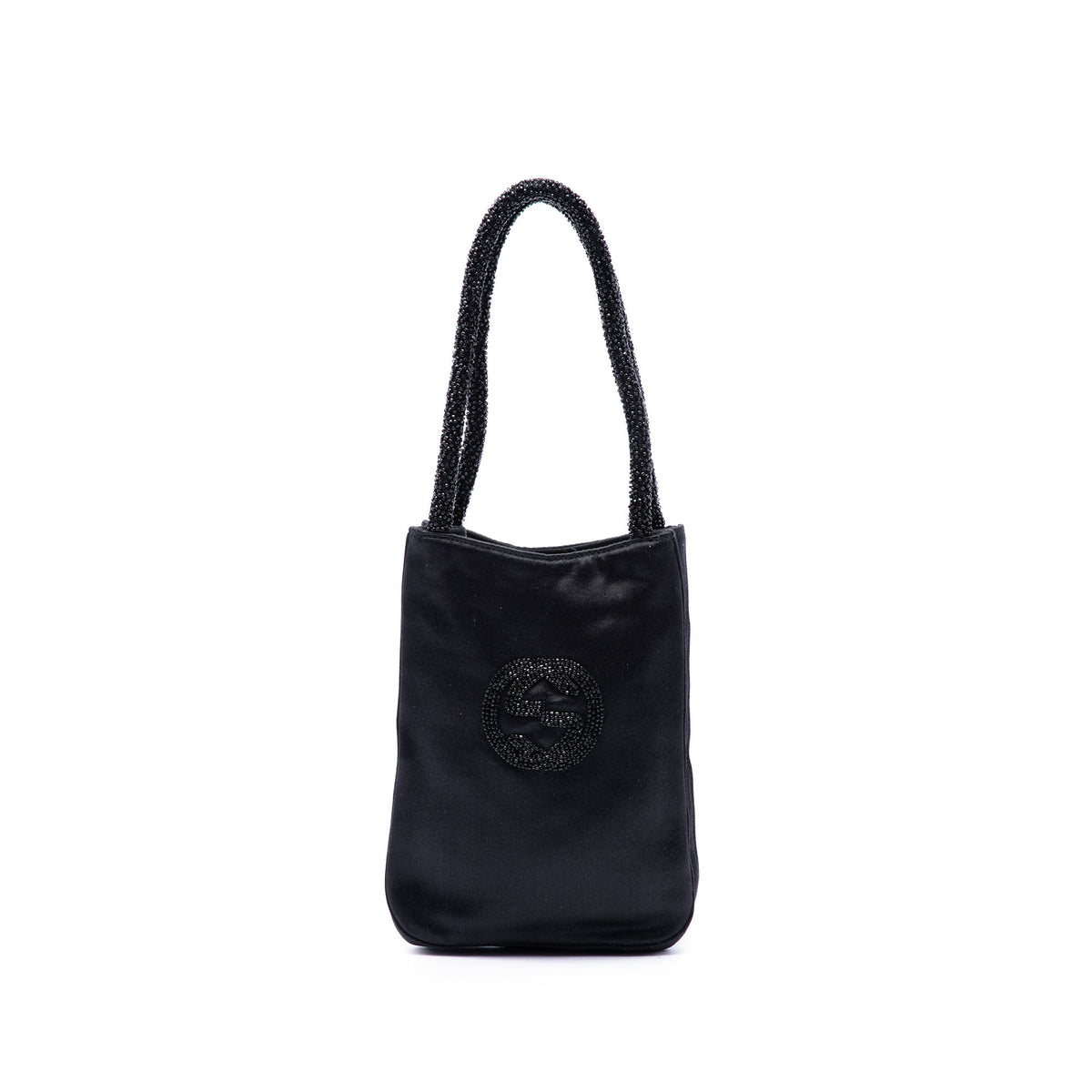 Gucci Mini Satin Beaded Handbag — Black