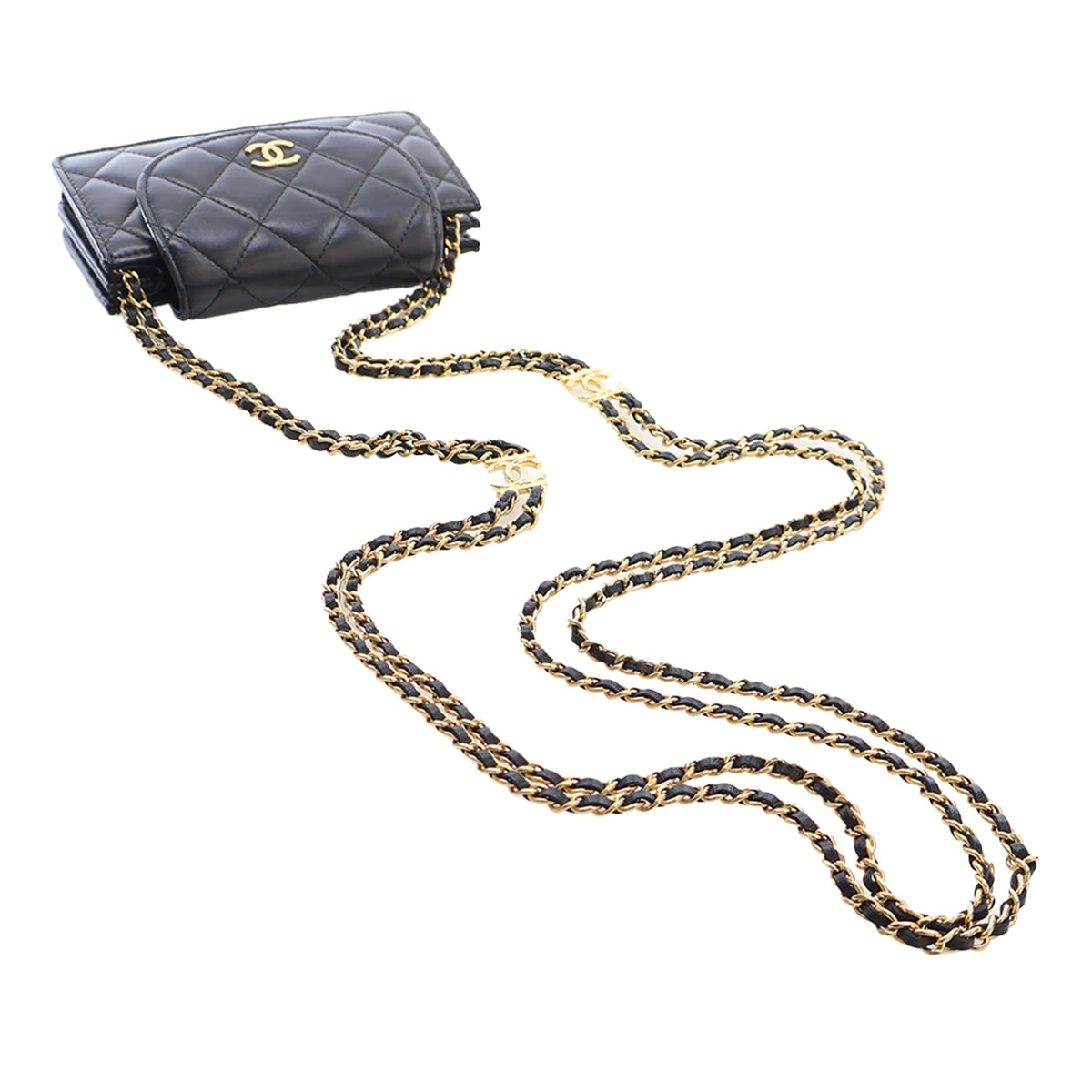 Chanel Mini CC Quilted Lambskin Phone Holder On Chain