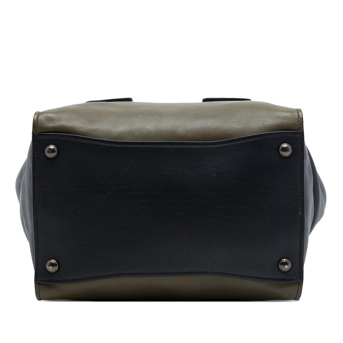 Prada Bicolor Glace Calf Sound Lock Satchel — Brown