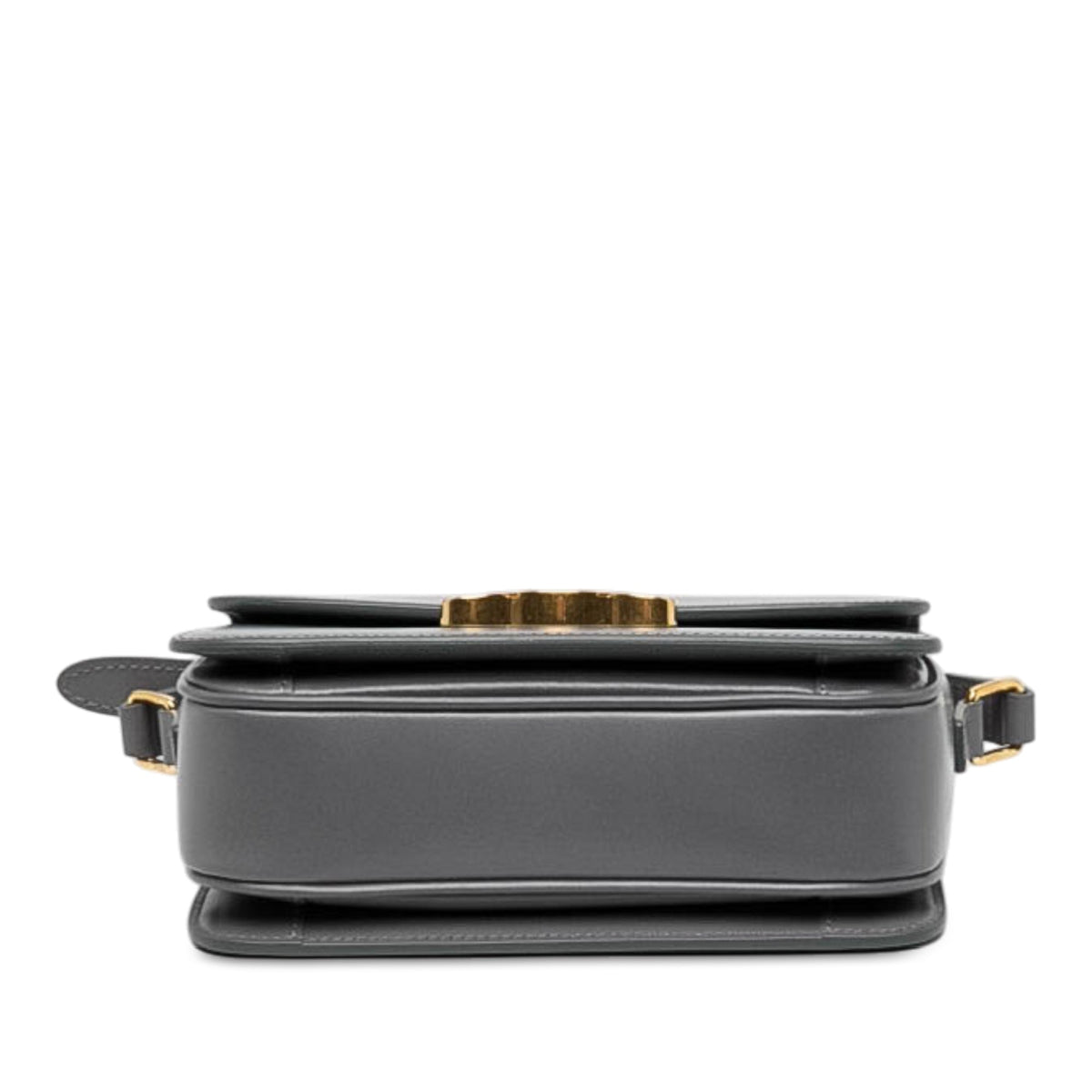 Celine Classique Shiny Calfskin Triomphe Crossbody — Gray