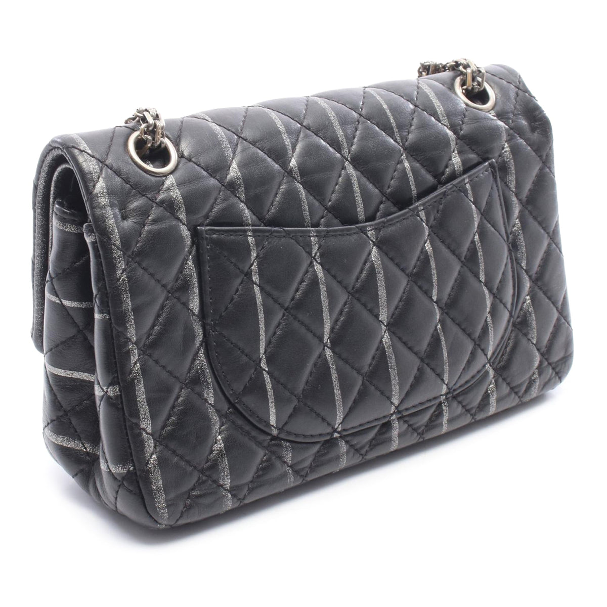 Chanel Quilted Striped Aged Calfskin Reissue 2.55 Double Flap 225