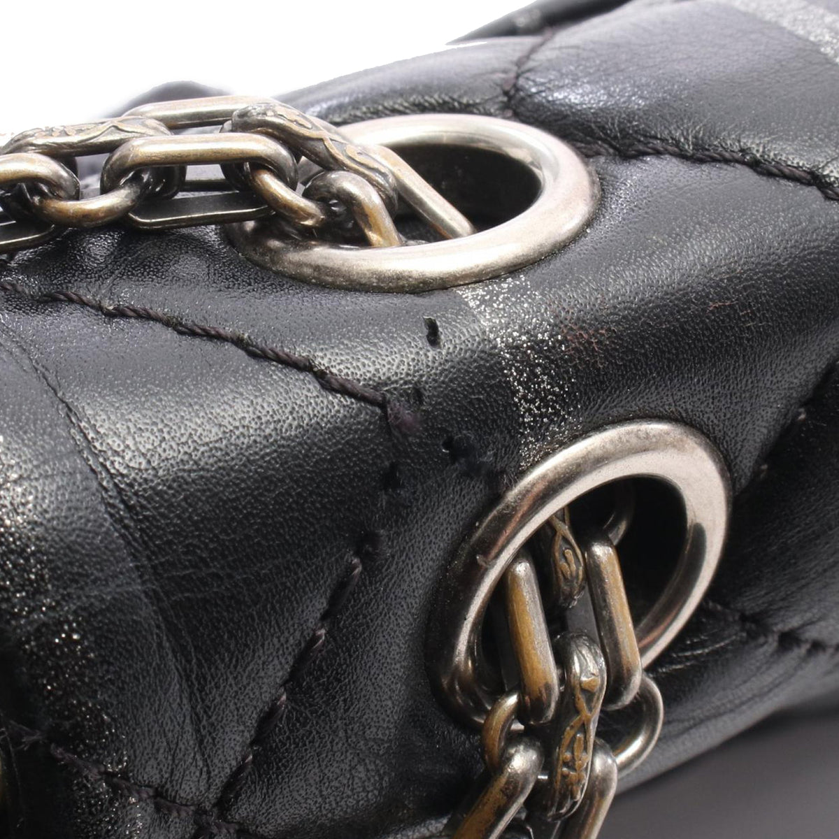 Chanel Quilted Striped Aged Calfskin Reissue 2.55 Double Flap 225