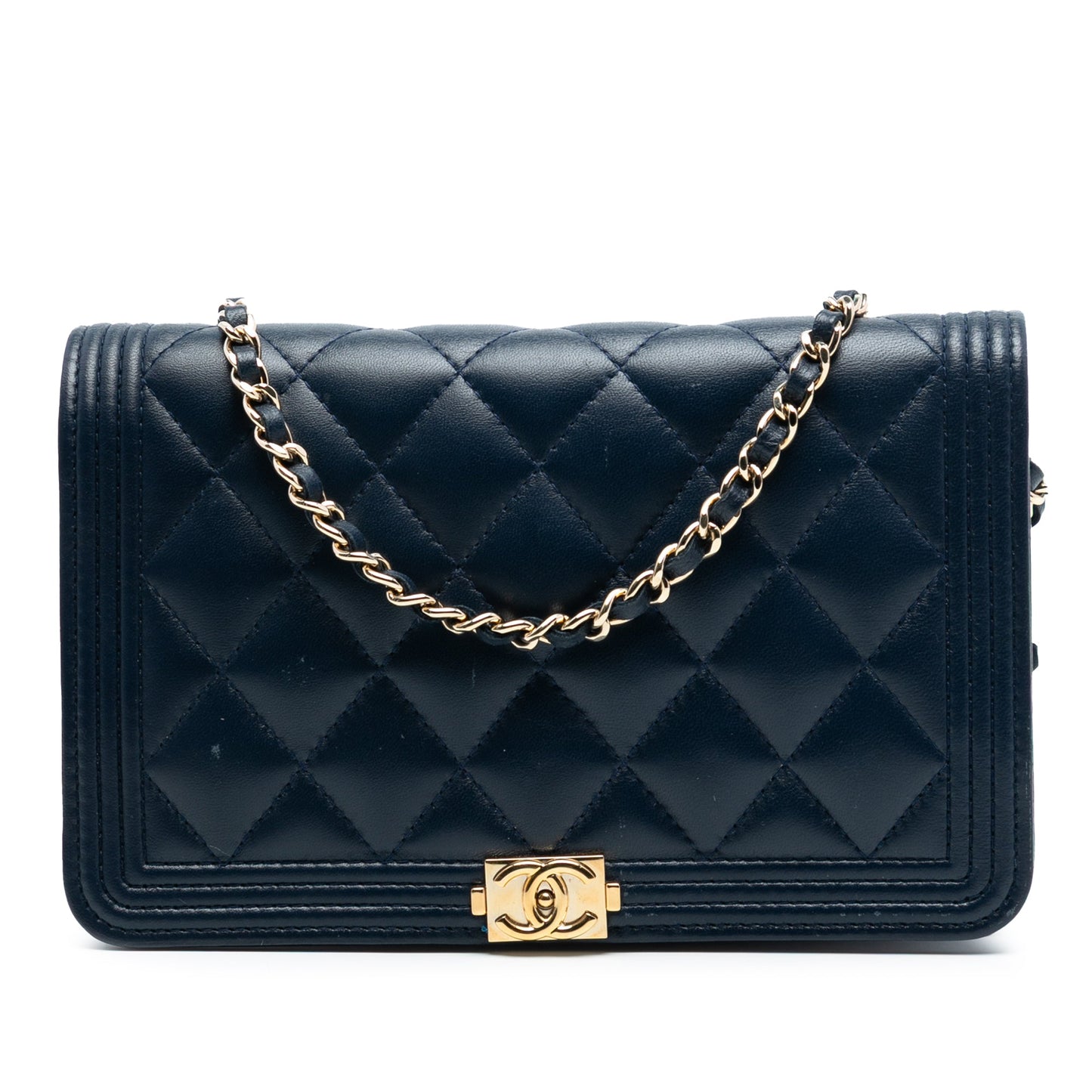Chanel Quilted Lambskin Boy Wallet On Chain