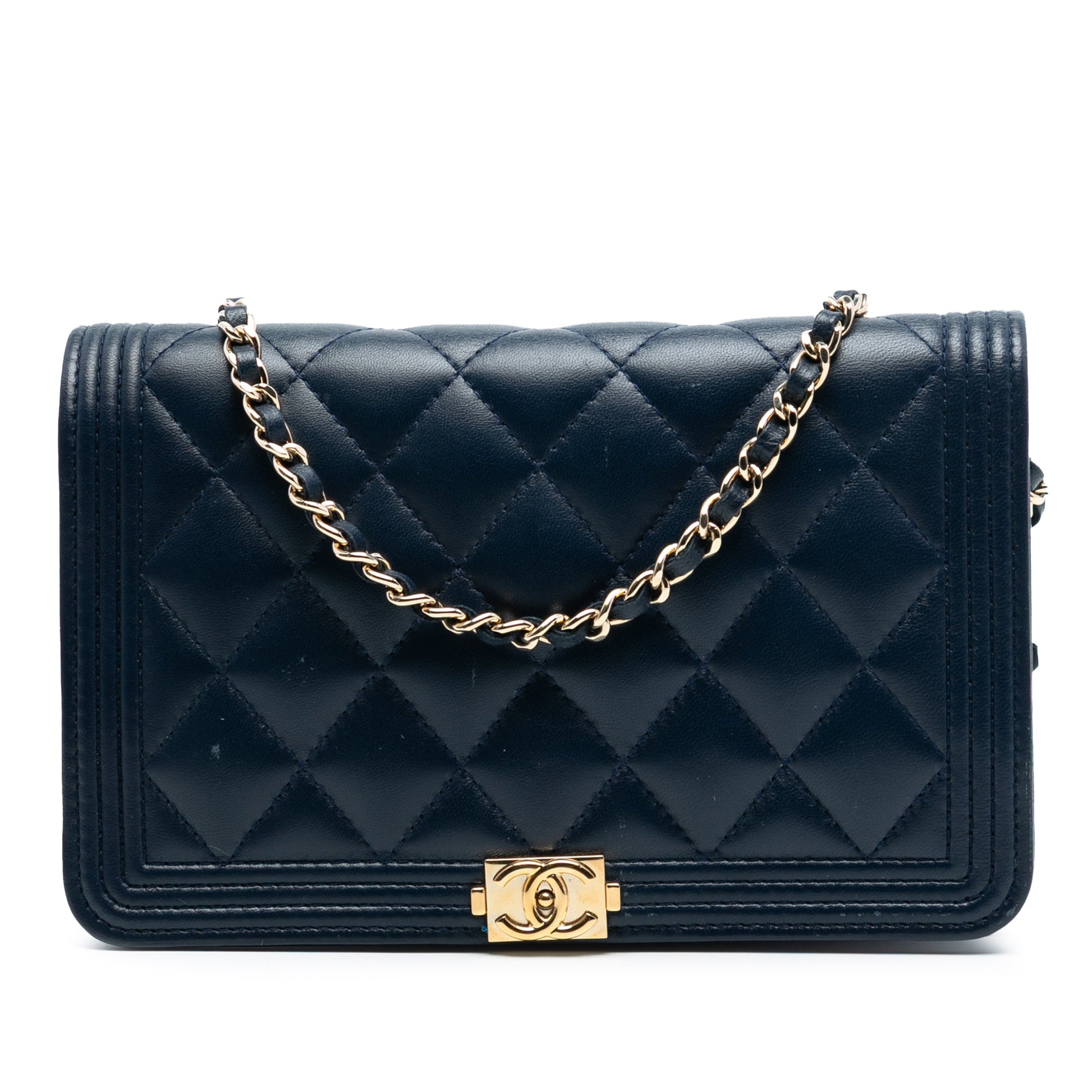 Chanel Quilted Lambskin Boy Wallet On Chain