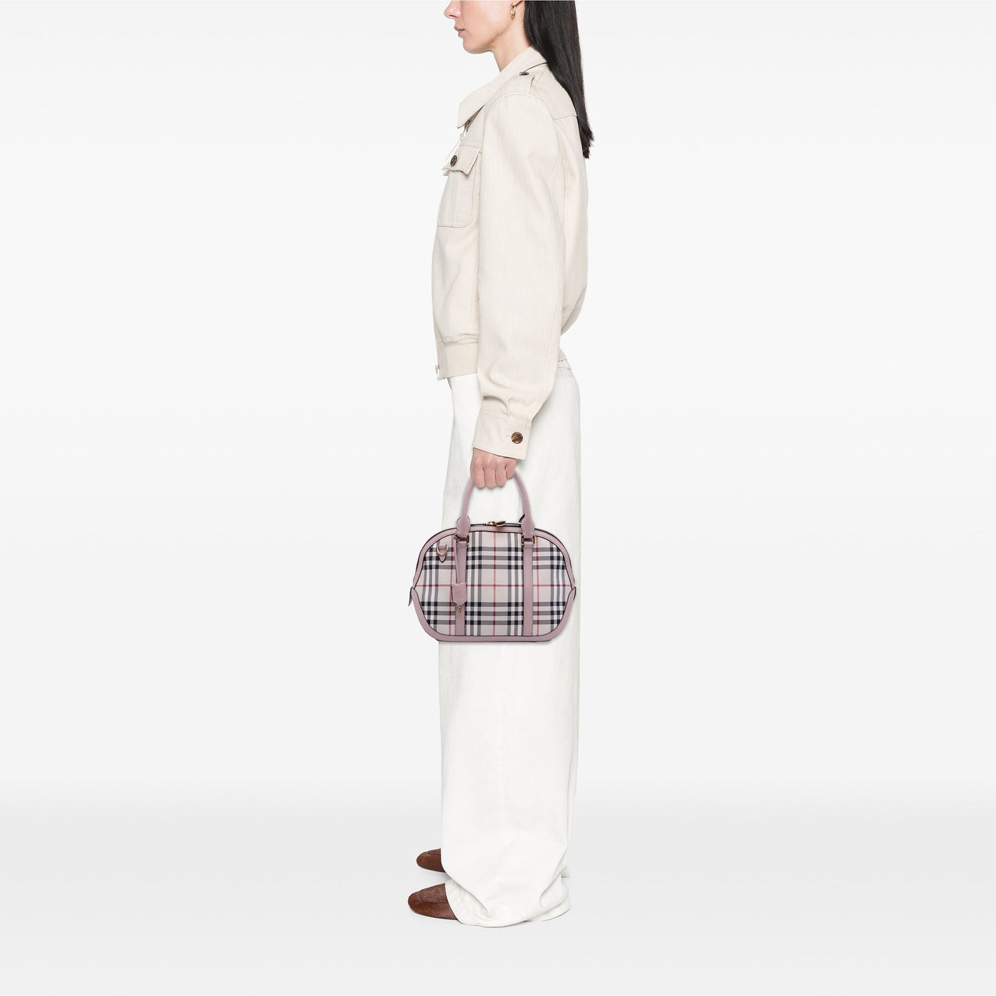 Burberry Small Haymarket Check Coated Canvas Orchard Bowling Bag