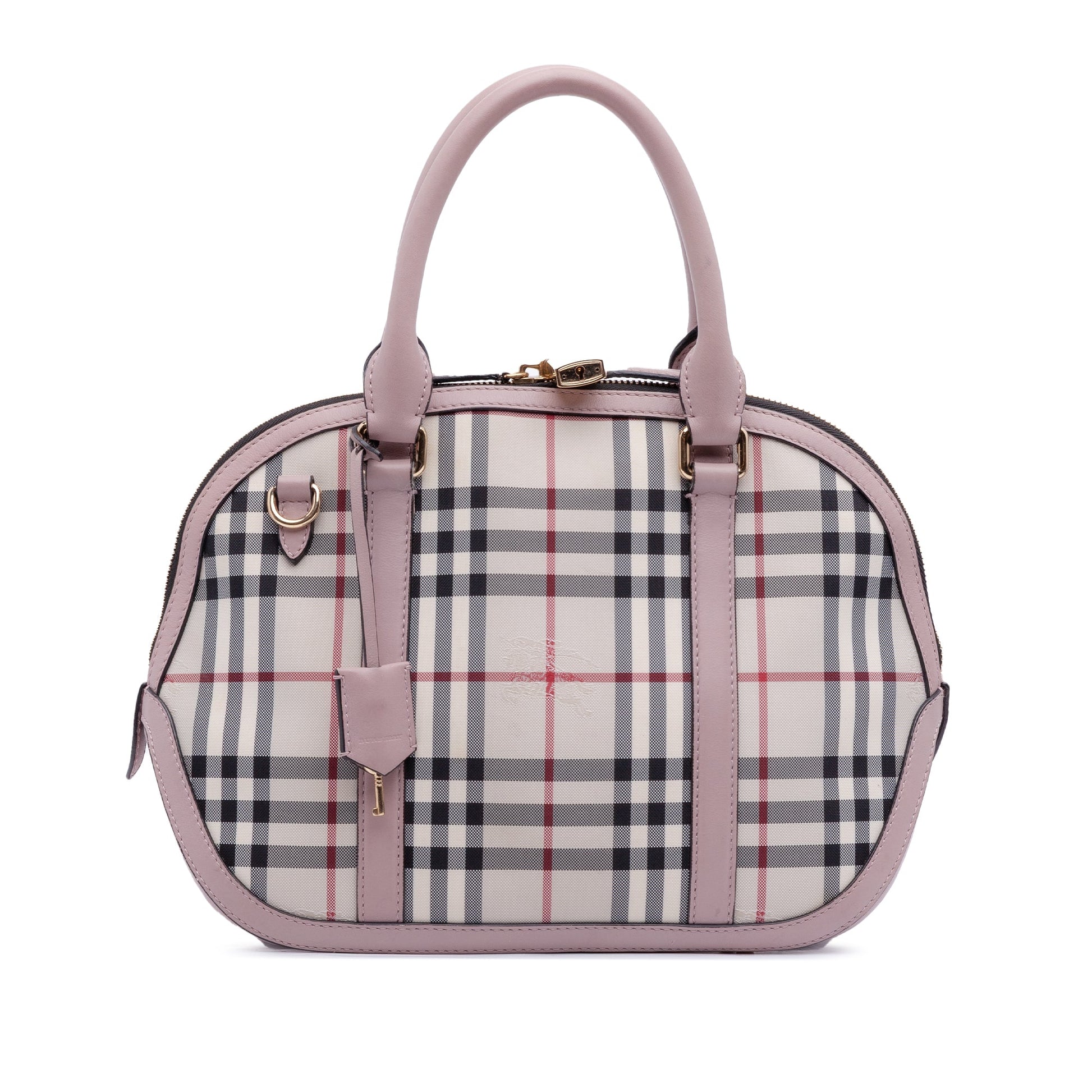 Burberry Small Haymarket Check Coated Canvas Orchard Bowling Bag