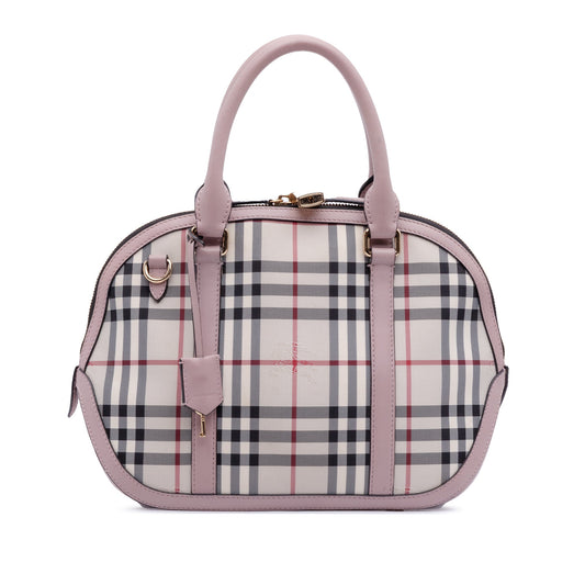 Burberry Small Haymarket Check Coated Canvas Orchard Bowling Bag