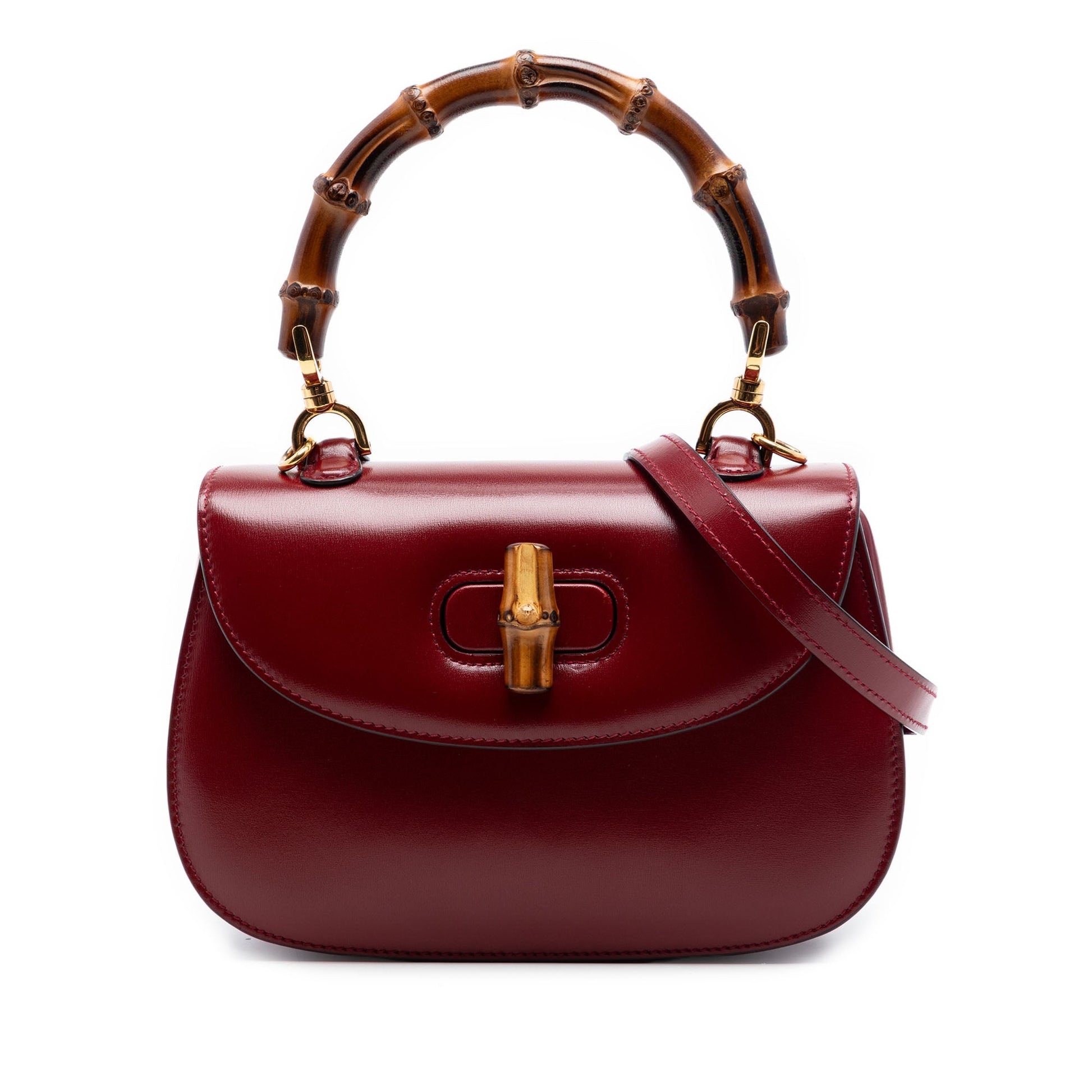 Gucci Small Calfskin 1947 Bamboo Top Handle Bag