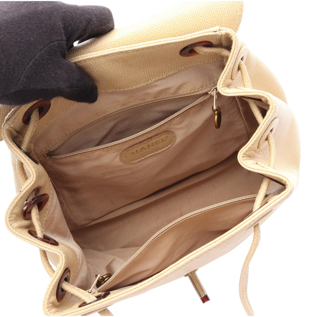 Chanel CC Grained Calfskin Backpack