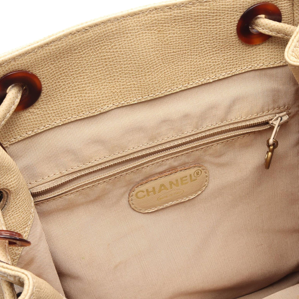 Chanel CC Grained Calfskin Backpack