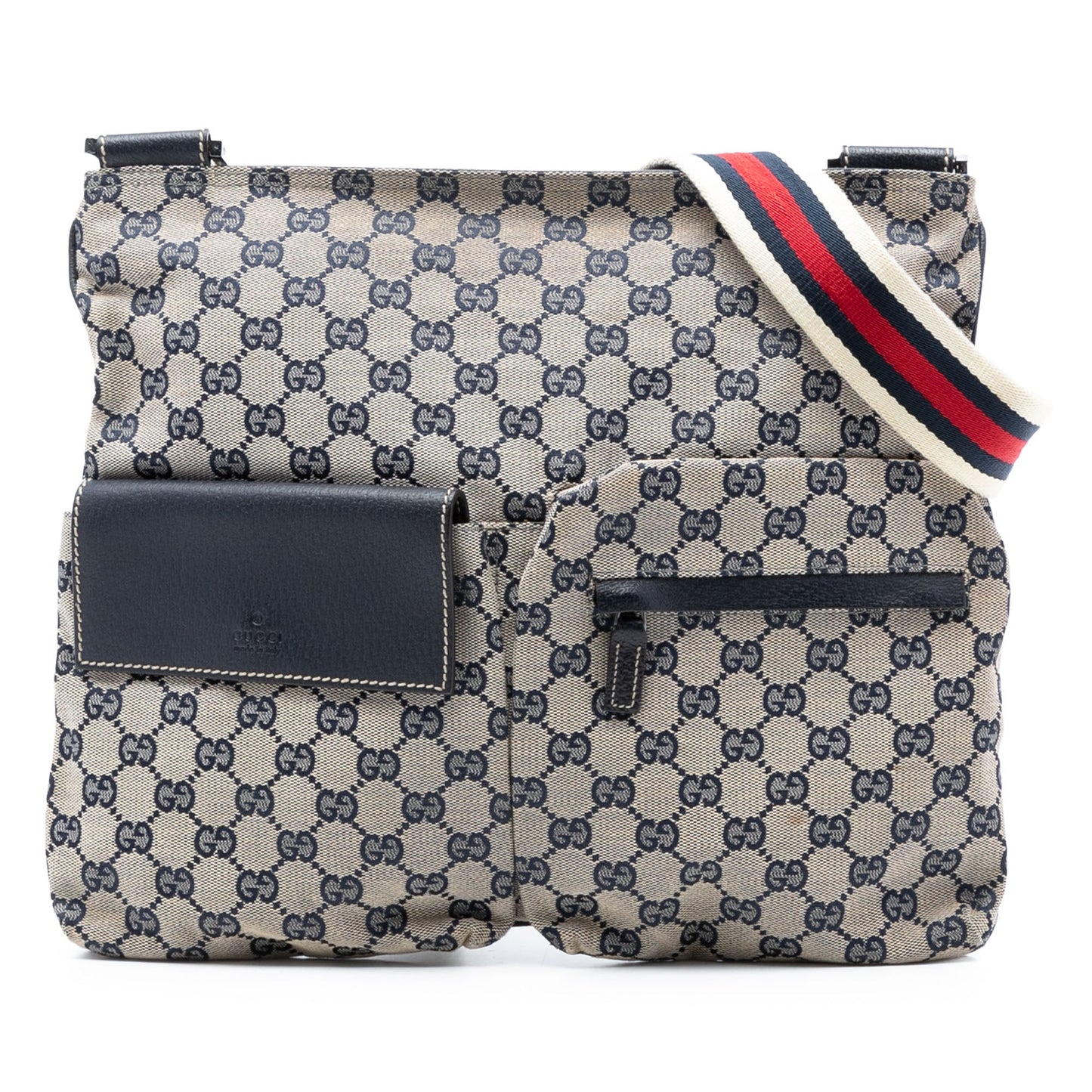 Gucci GG Canvas Web Double Pocket Crossbody