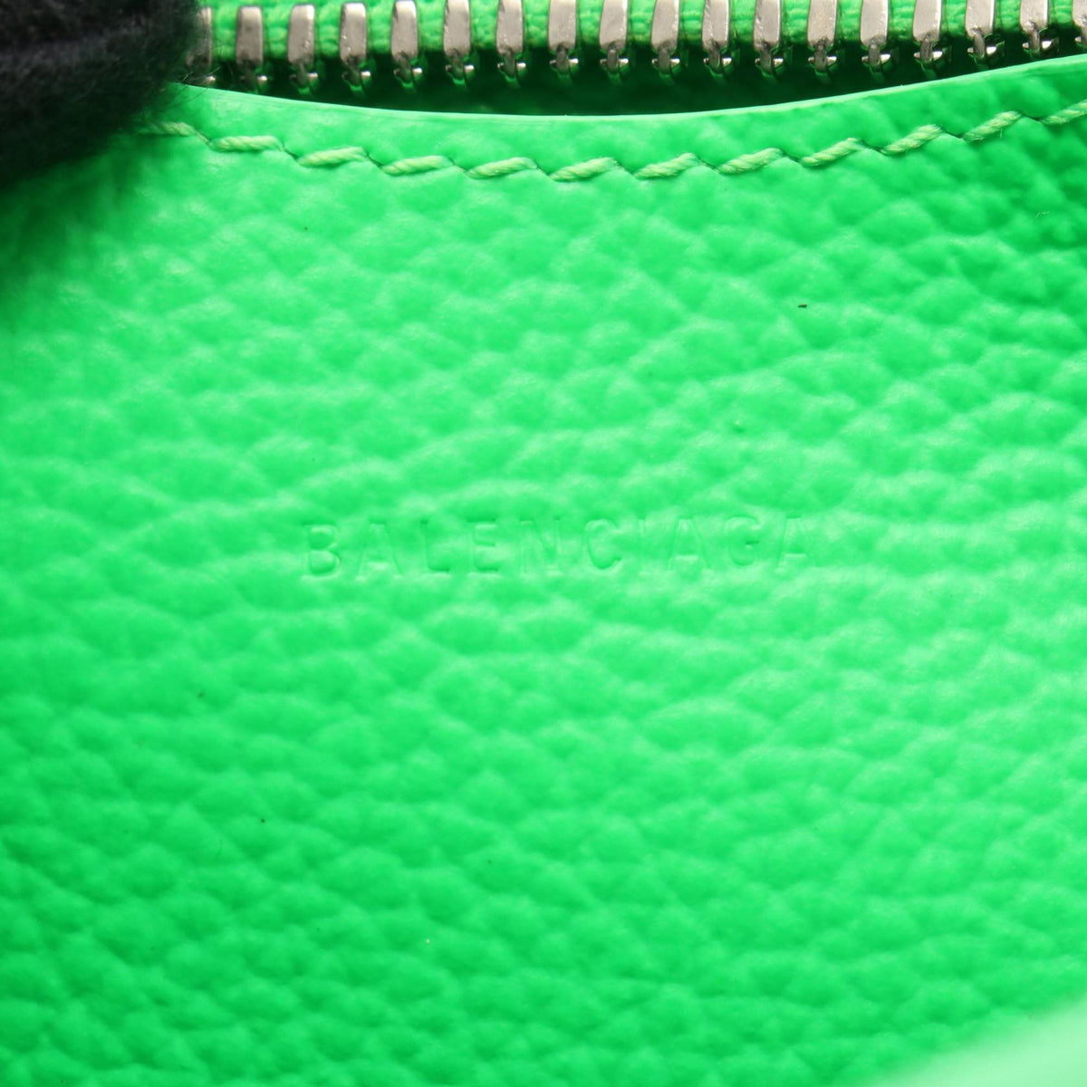 Balenciaga Mini Grained Calfskin Motocross Neo Classic City Satchel — Green