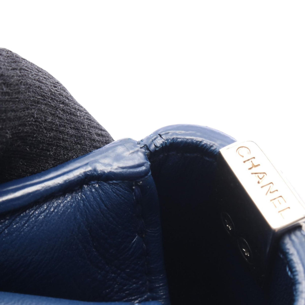 Chanel Mini Calfskin Coco Eyelets Round Flap — Blue
