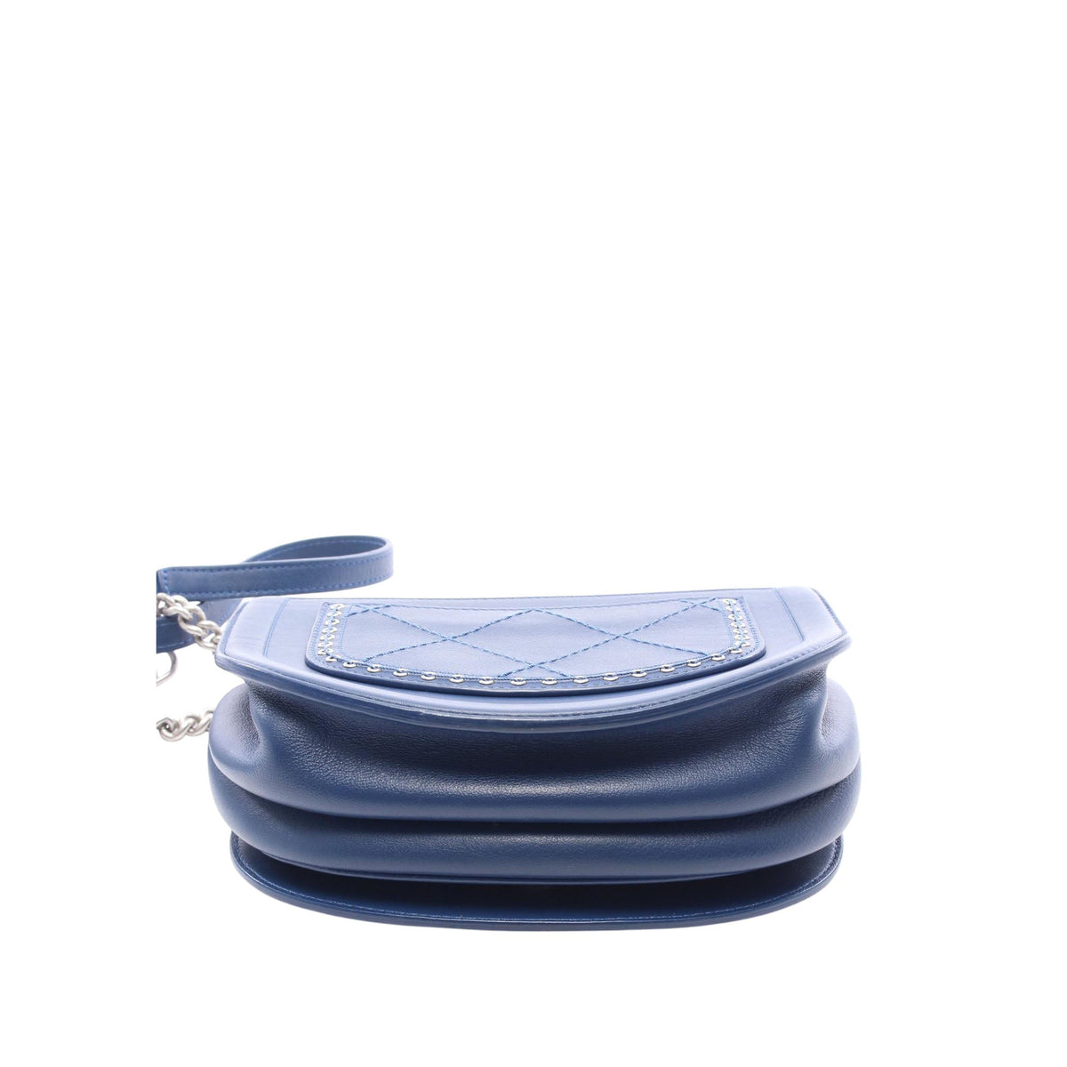 Chanel Mini Calfskin Coco Eyelets Round Flap — Blue