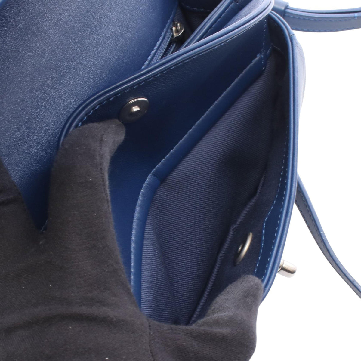 Chanel Mini Calfskin Coco Eyelets Round Flap — Blue