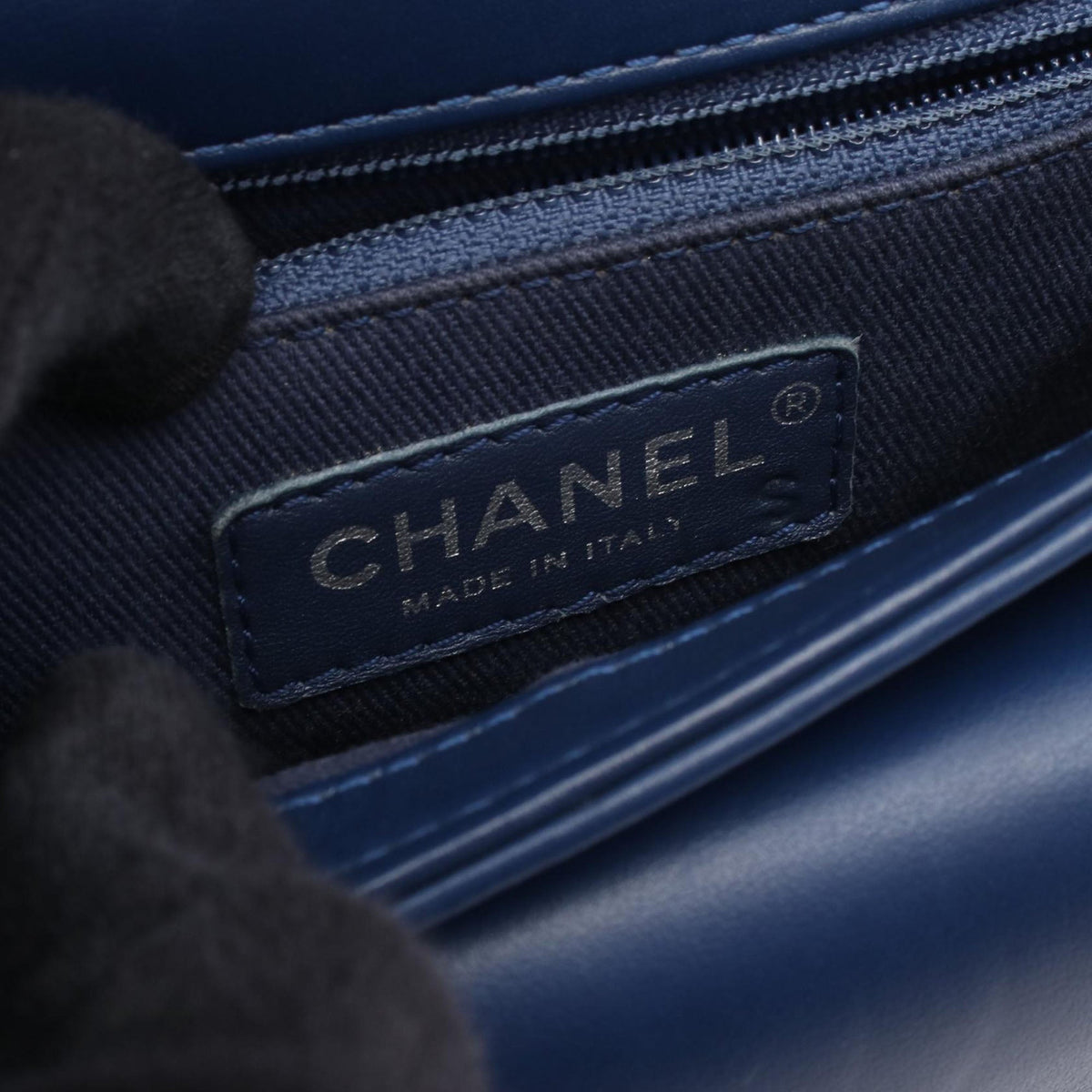 Chanel Mini Calfskin Coco Eyelets Round Flap — Blue