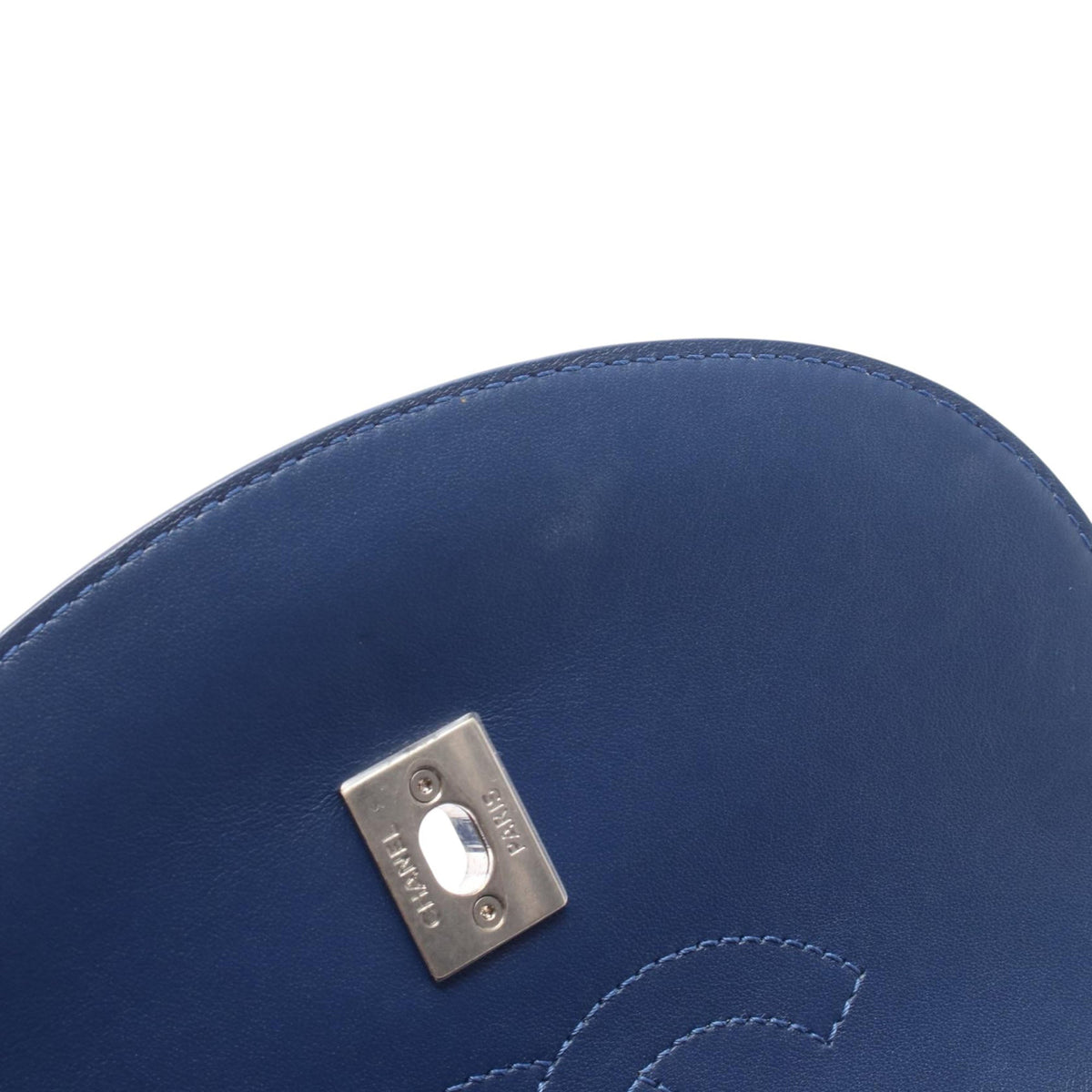 Chanel Mini Calfskin Coco Eyelets Round Flap — Blue
