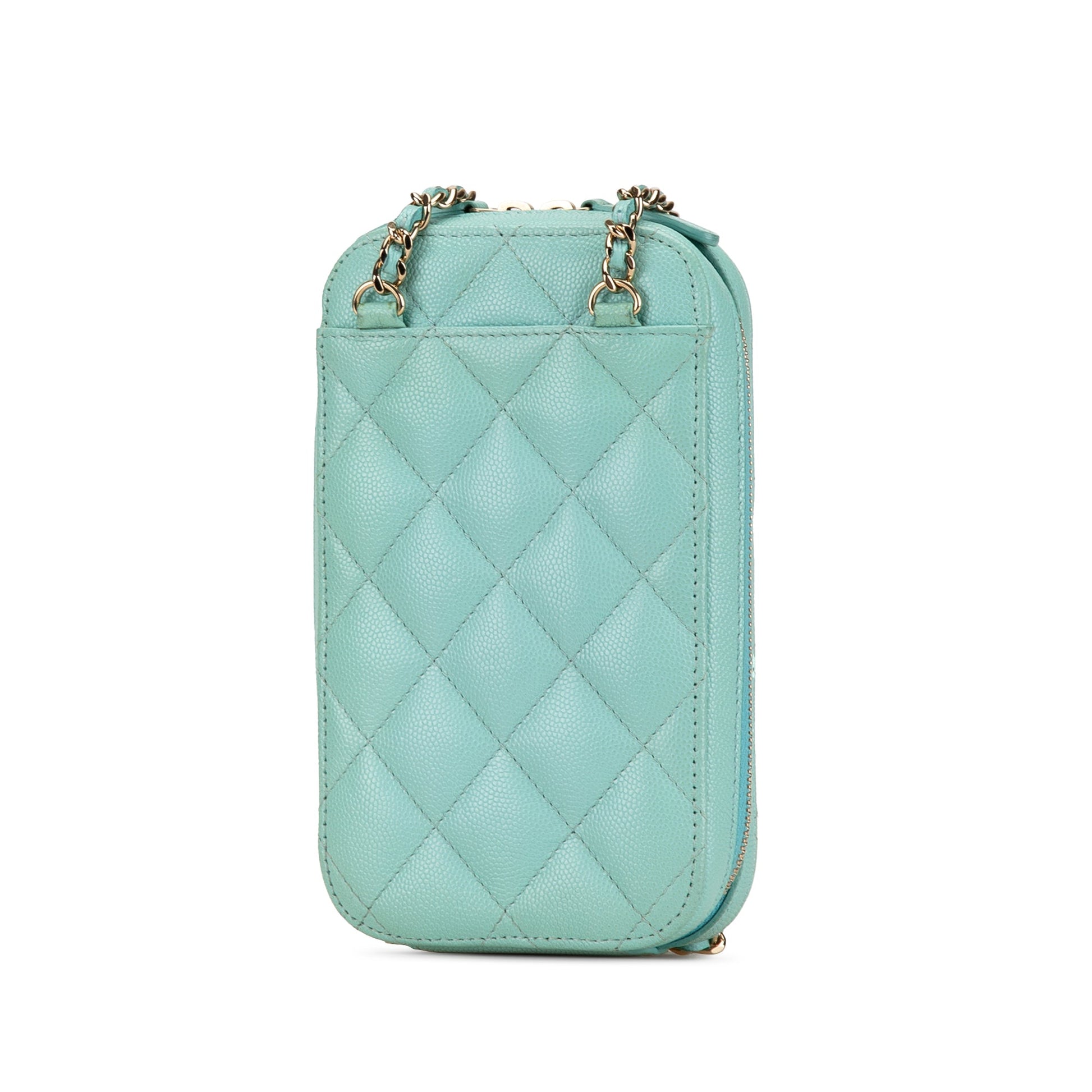 Chanel CC Quilted Caviar Zip Phone Case