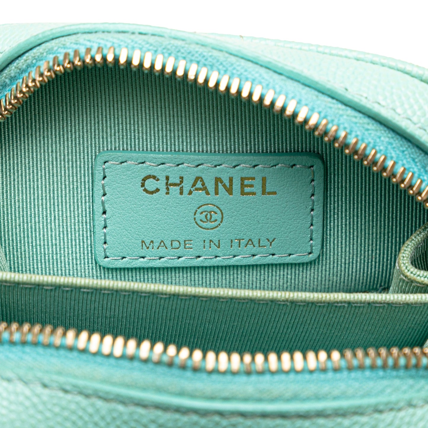 Chanel CC Quilted Caviar Zip Phone Case