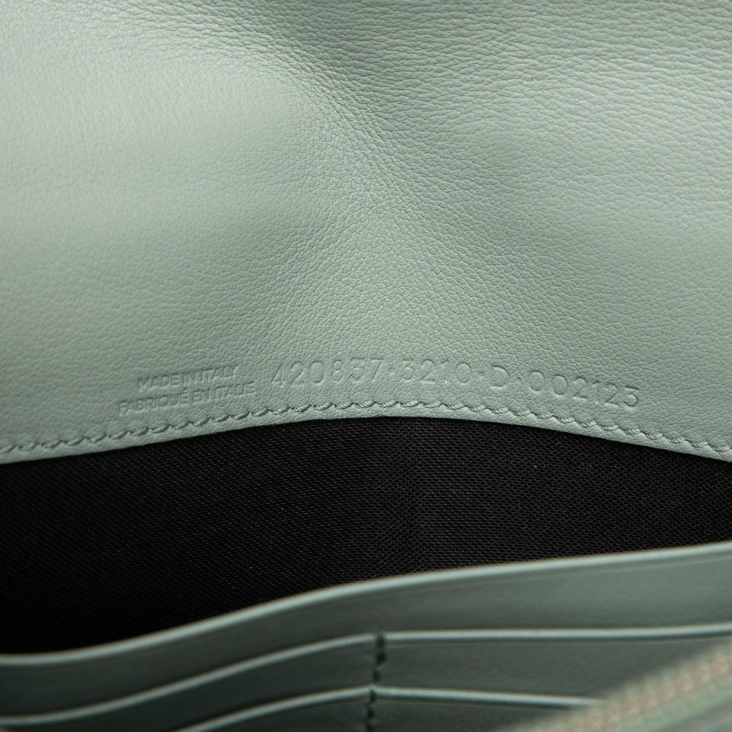 Balenciaga Leather Metal Plate City Wallet on Chain