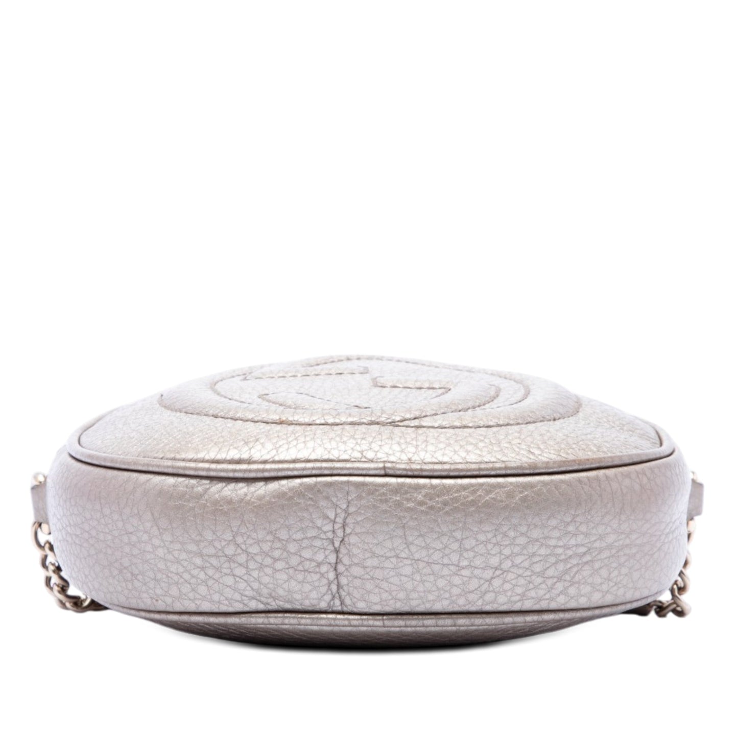 Gucci Mini Metallic Pebbled Calfskin Soho Chain Crossbody