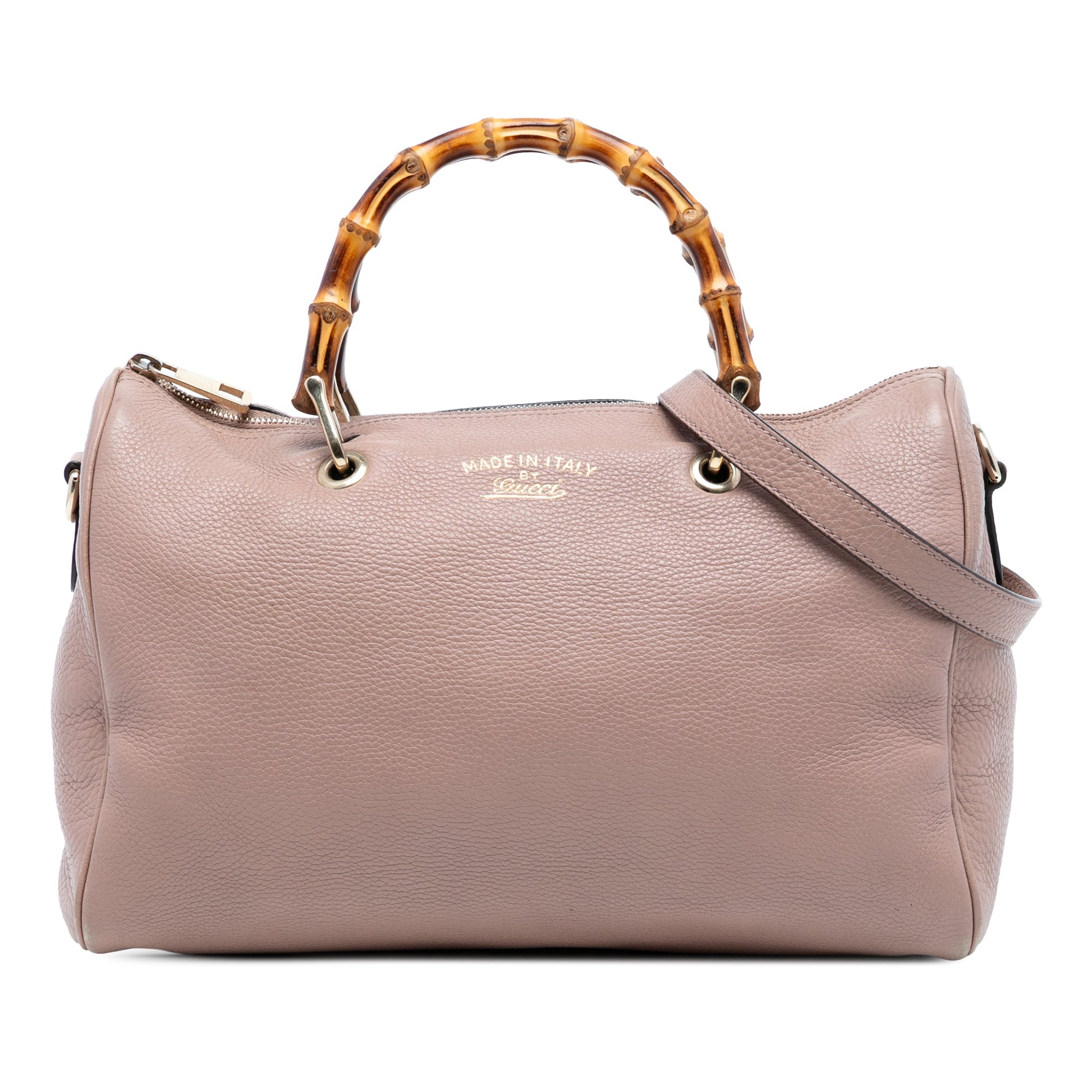 Gucci Medium Calfskin Bamboo Shopper Boston Bag