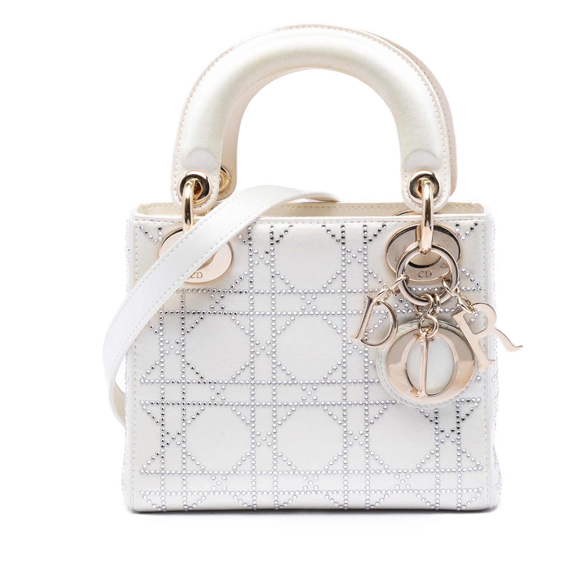 Dior Mini Satin Cannage Crystal Embellished Lady Dior