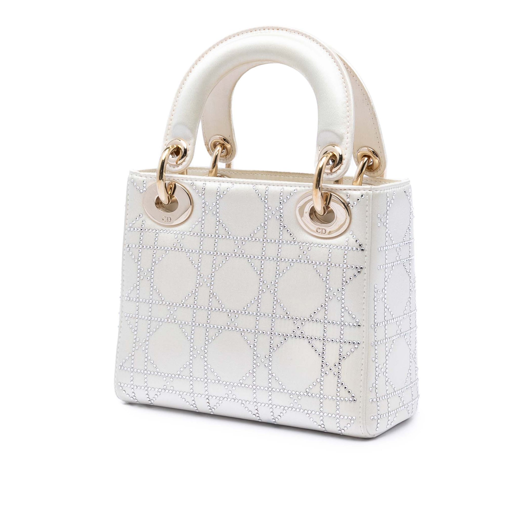Dior Mini Satin Cannage Crystal Embellished Lady Dior
