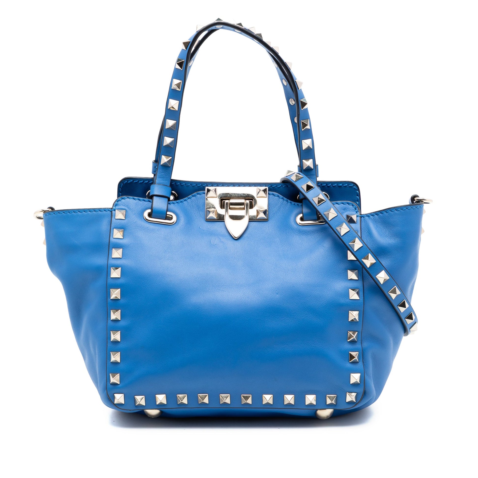 Valentino Mini Leather Rockstud Trapeze Satchel