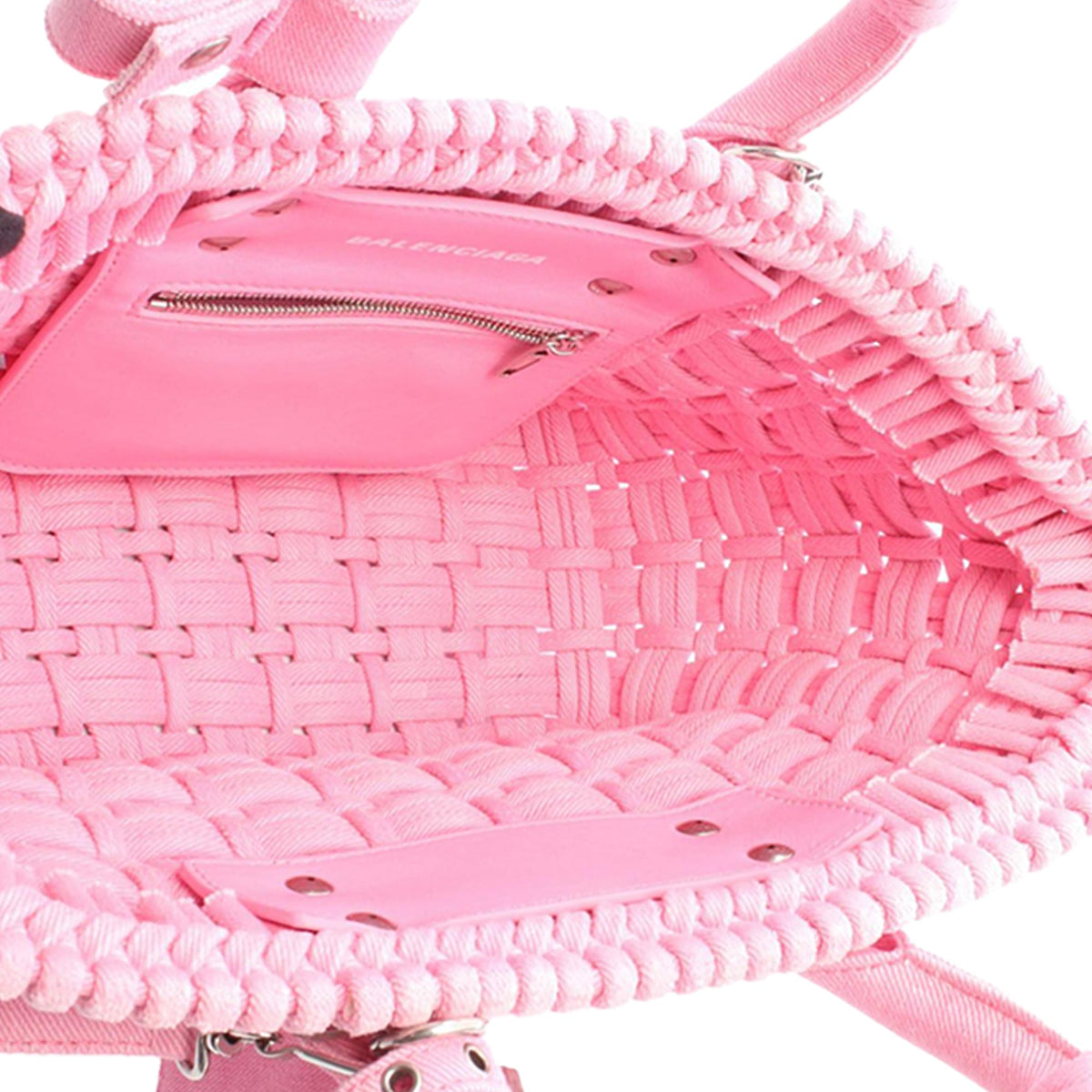 Balenciaga Faux Leather Bistro Panier XS — Pink