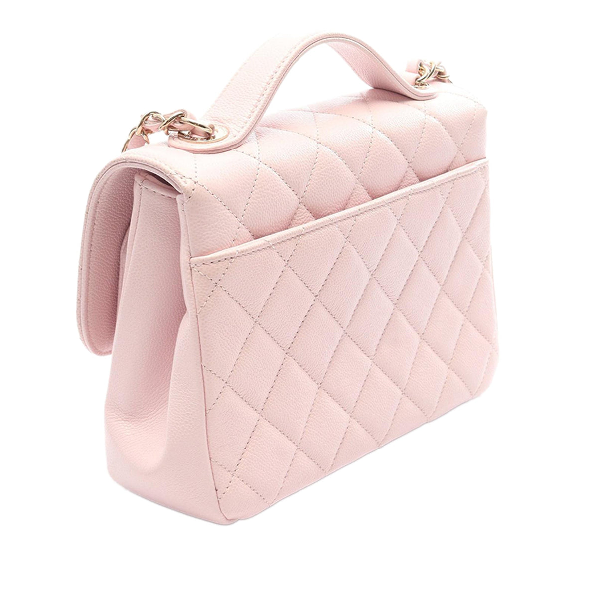Chanel Mini Quilted Caviar Top Handle Flap — Pink