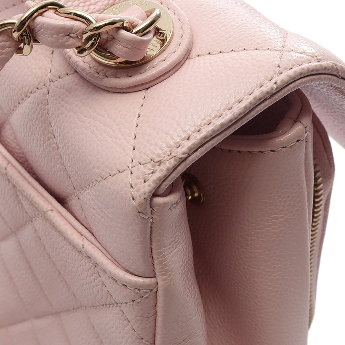 Chanel Mini Quilted Caviar Top Handle Flap — Pink
