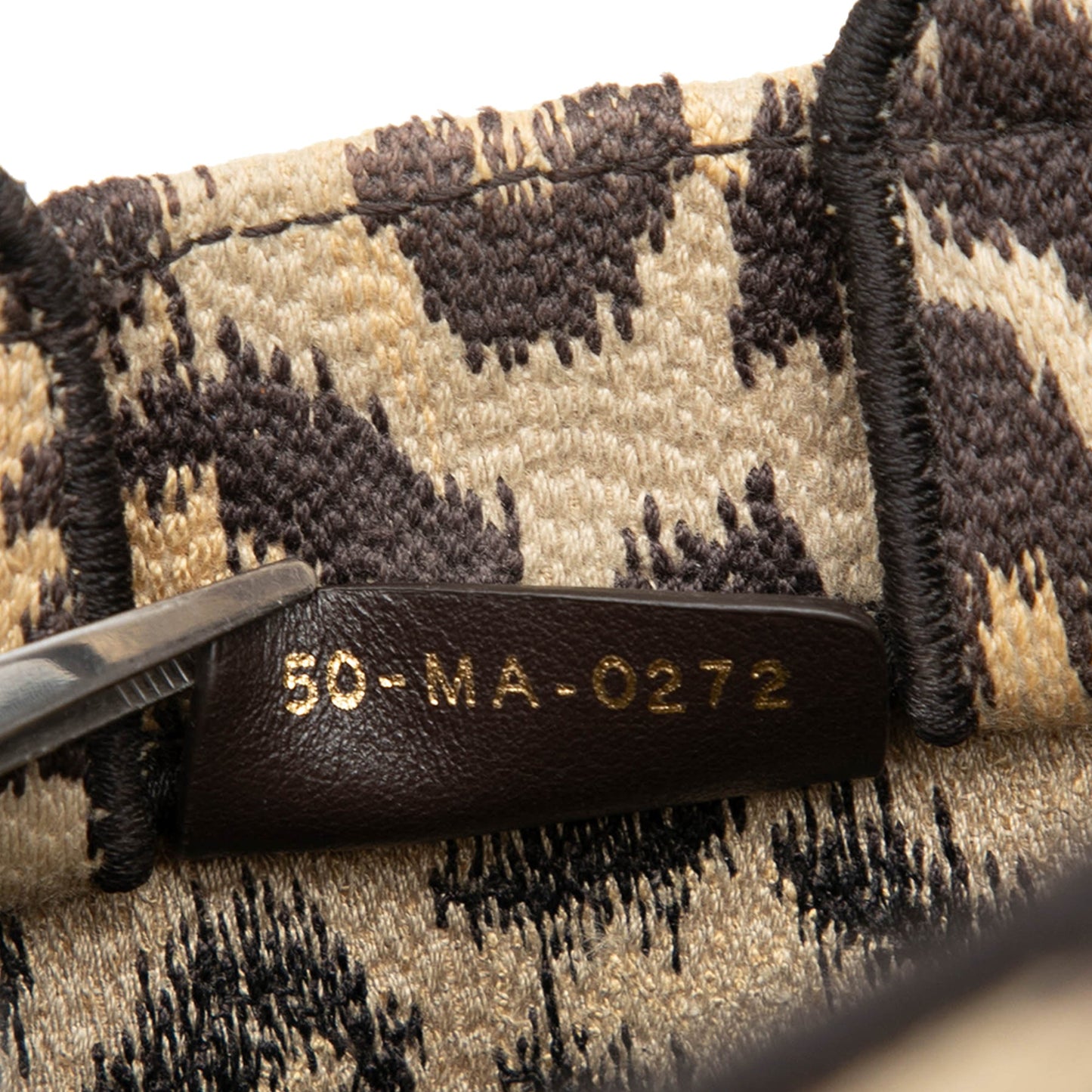 Dior Mizza Mini Embroidered Canvas Leopard Vertical Book Tote