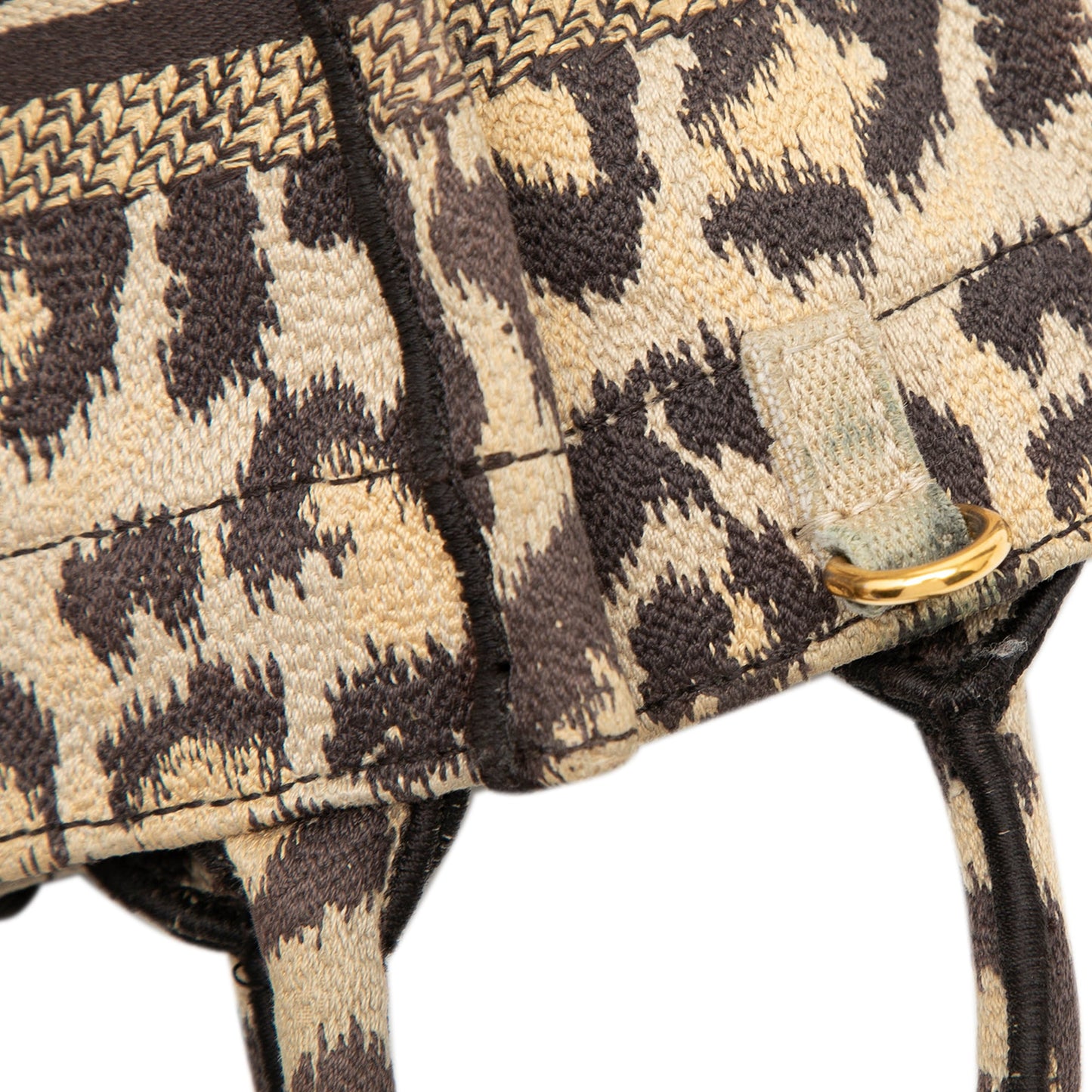 Dior Mizza Mini Embroidered Canvas Leopard Vertical Book Tote