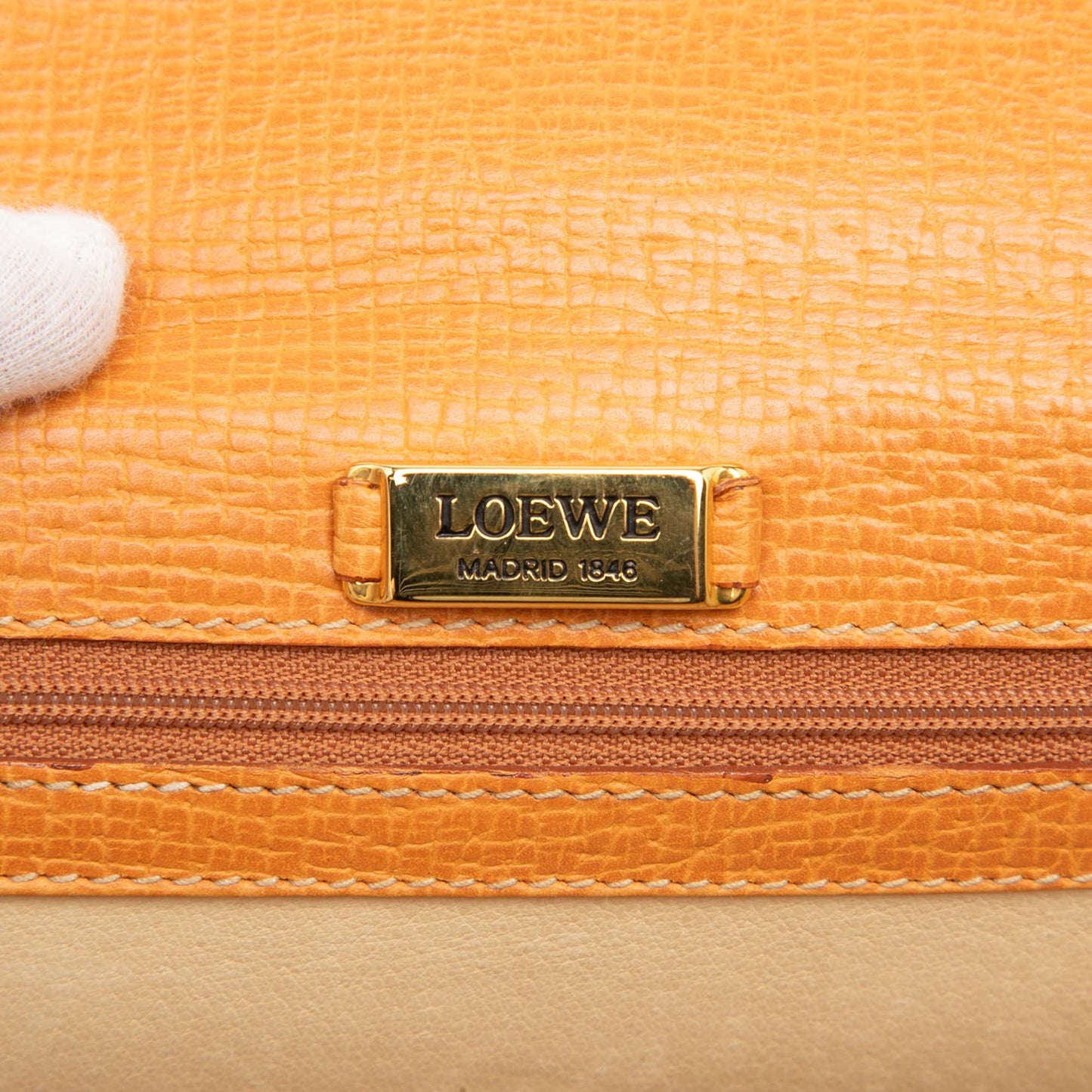 LOEWE Textured Leather Barcelona Top Handle Bag