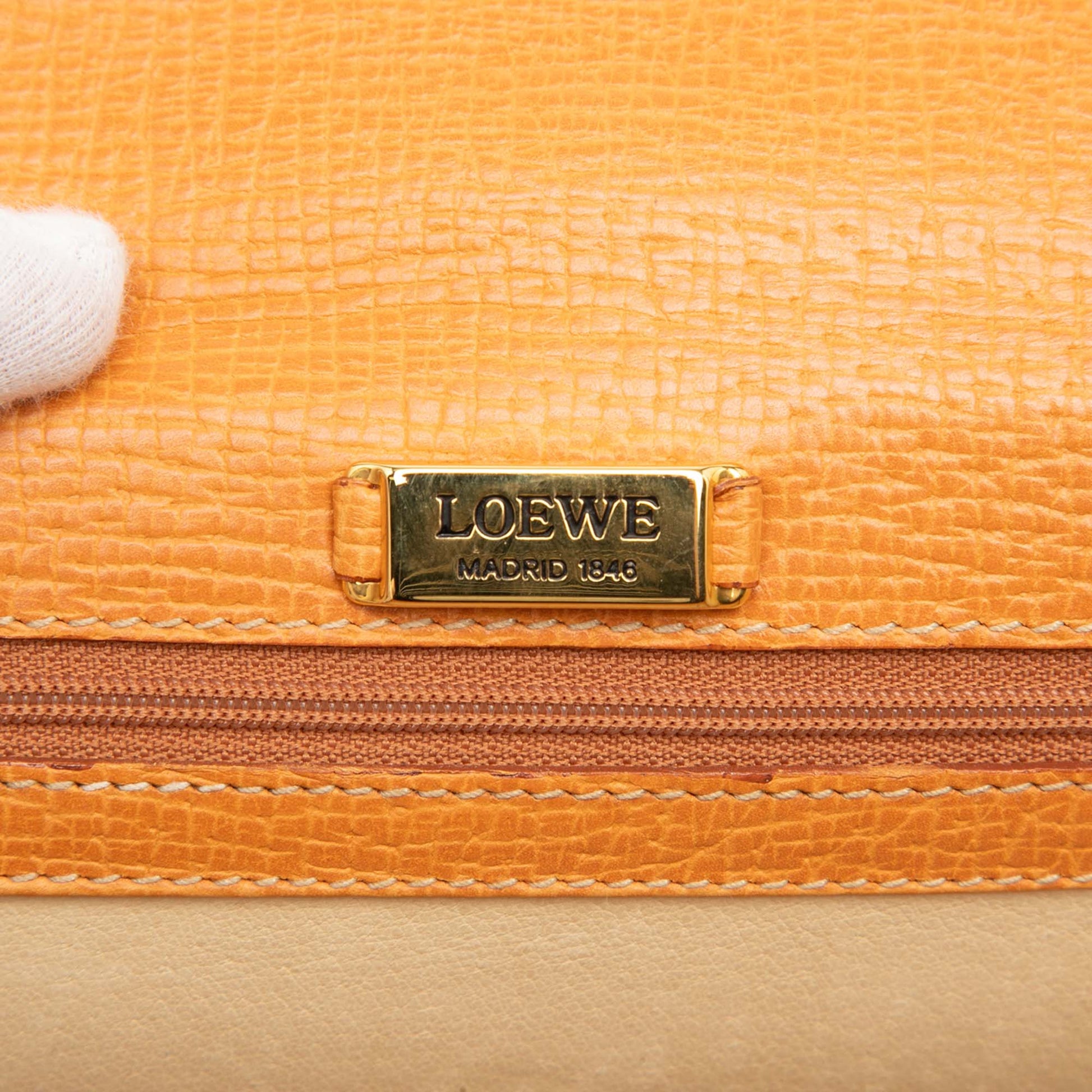 LOEWE Textured Leather Barcelona Top Handle Bag