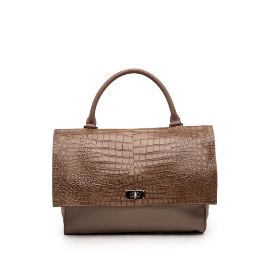 Givenchy Medium Croc Embossed Calfskin Shark Lock Satchel