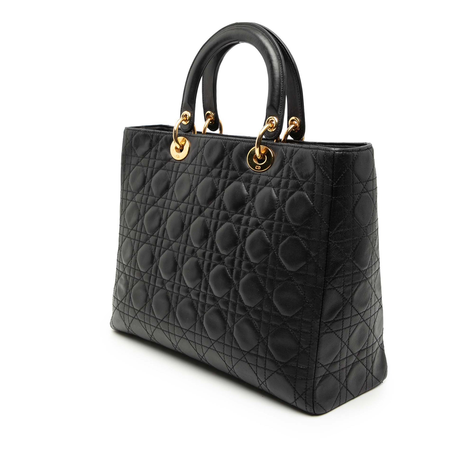 Dior Large Lambskin Cannage Lady Dior