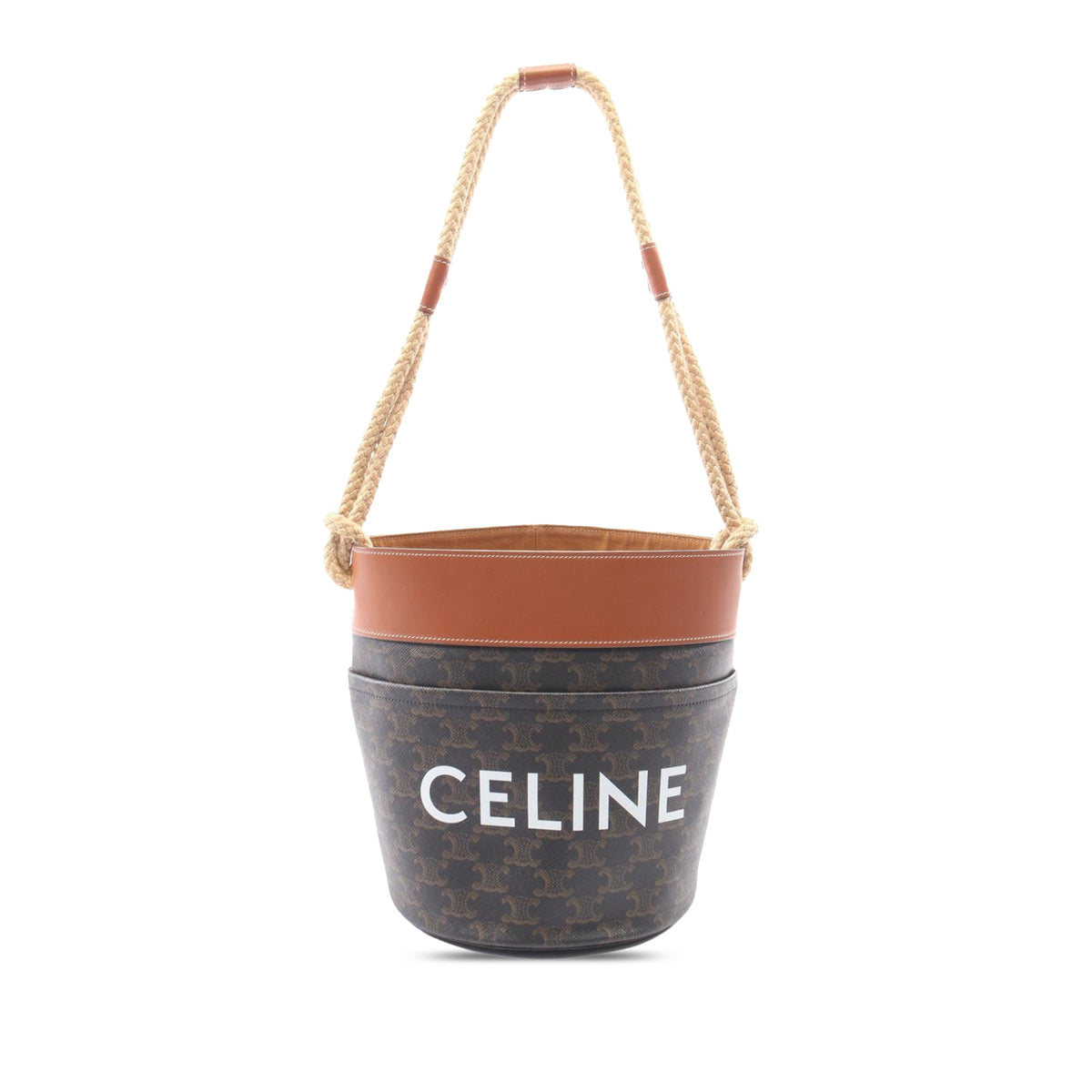 Celine Triomphe Coated Canvas Bucket Bag