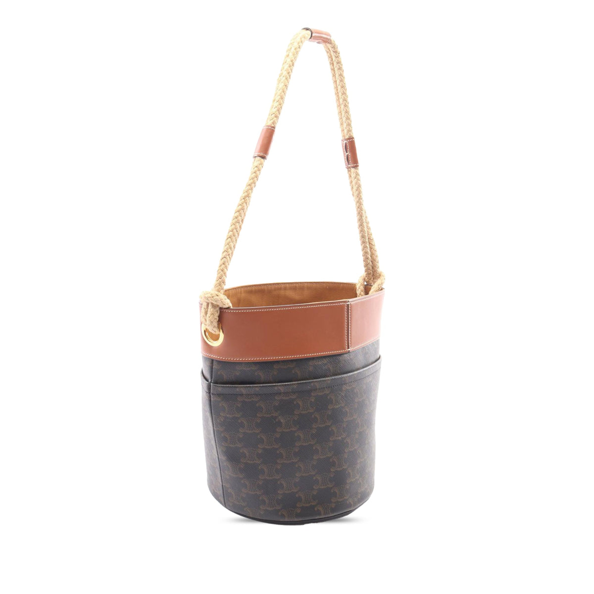 Celine Triomphe Coated Canvas Bucket Bag