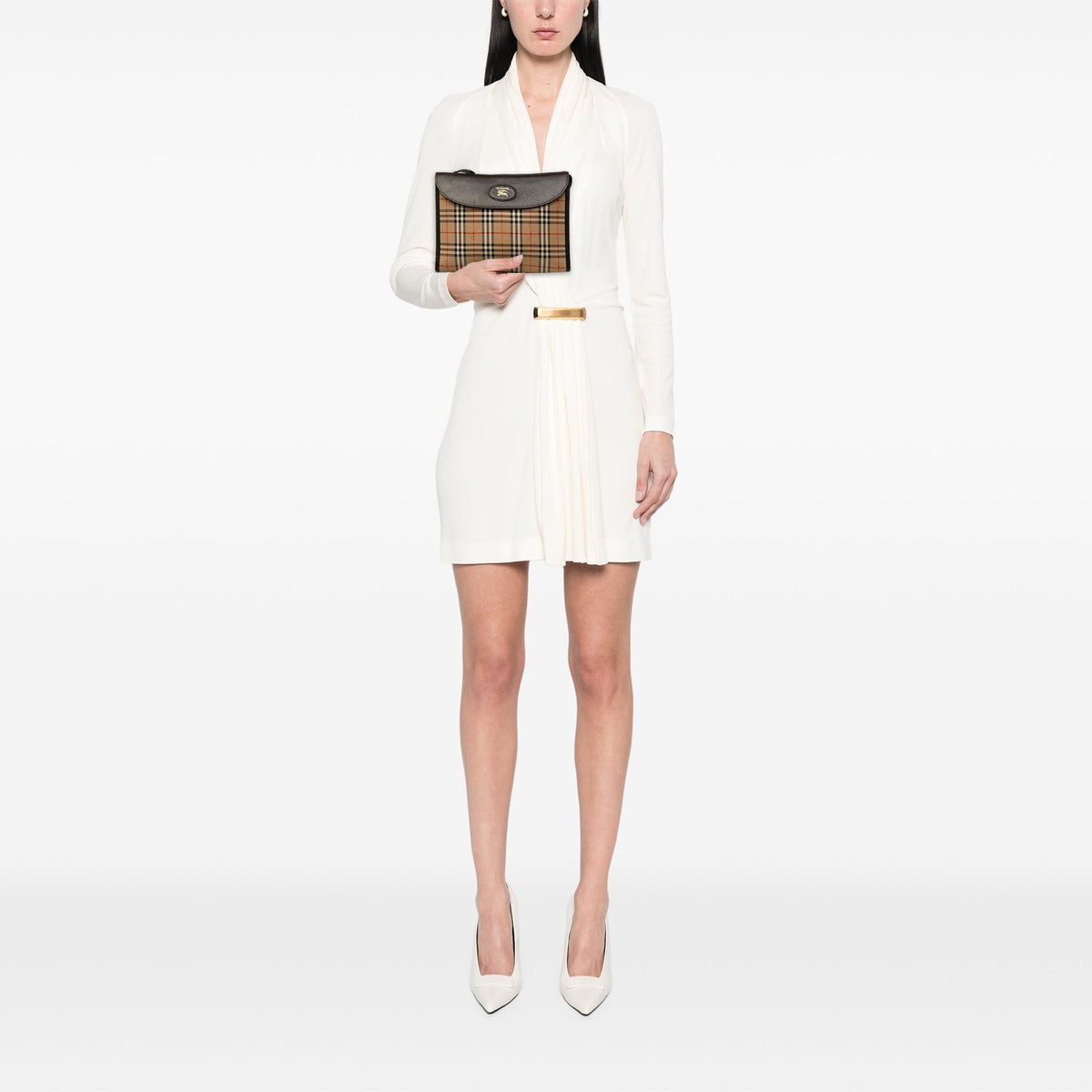 Burberry Haymarket Check Canvas Clutch
