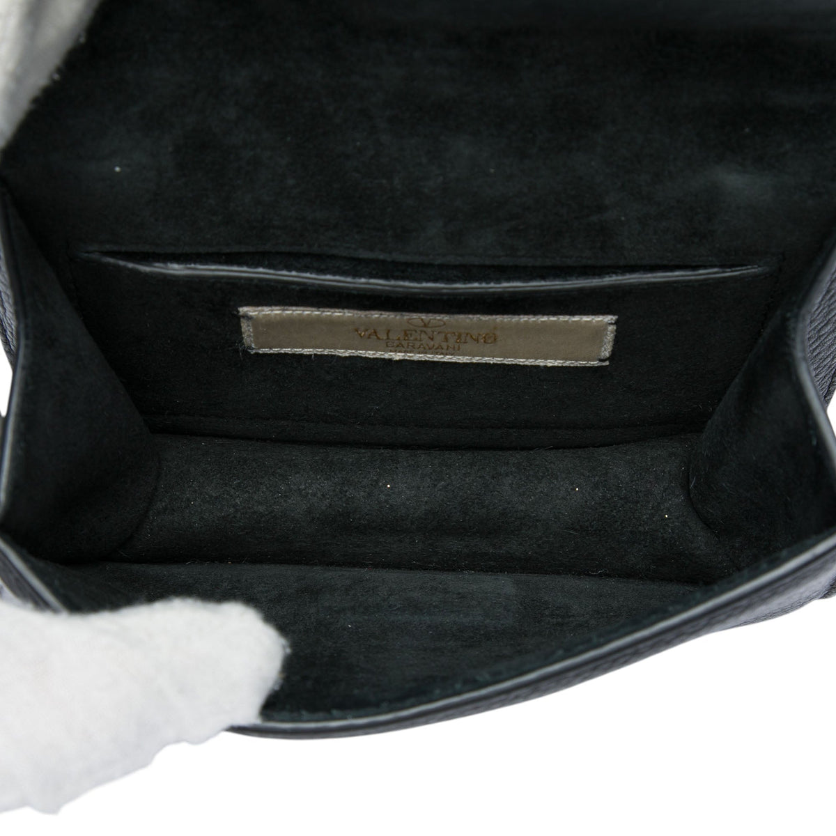 Valentino Mini Leather Rockstud Rolling Glam Lock Crossbody — Black